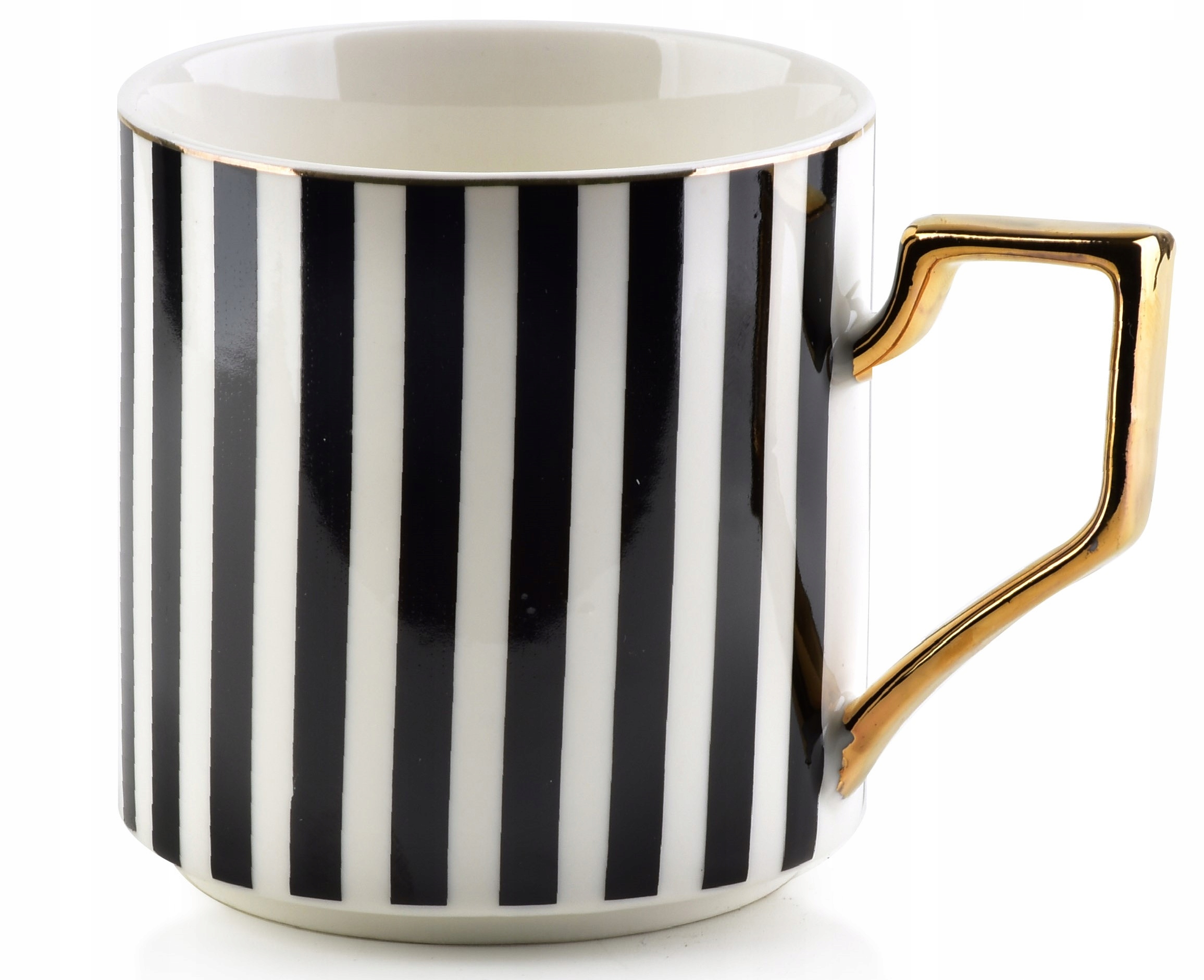 

Kubek Porcelanowy Cristie 360ML Biały Paski Złoto