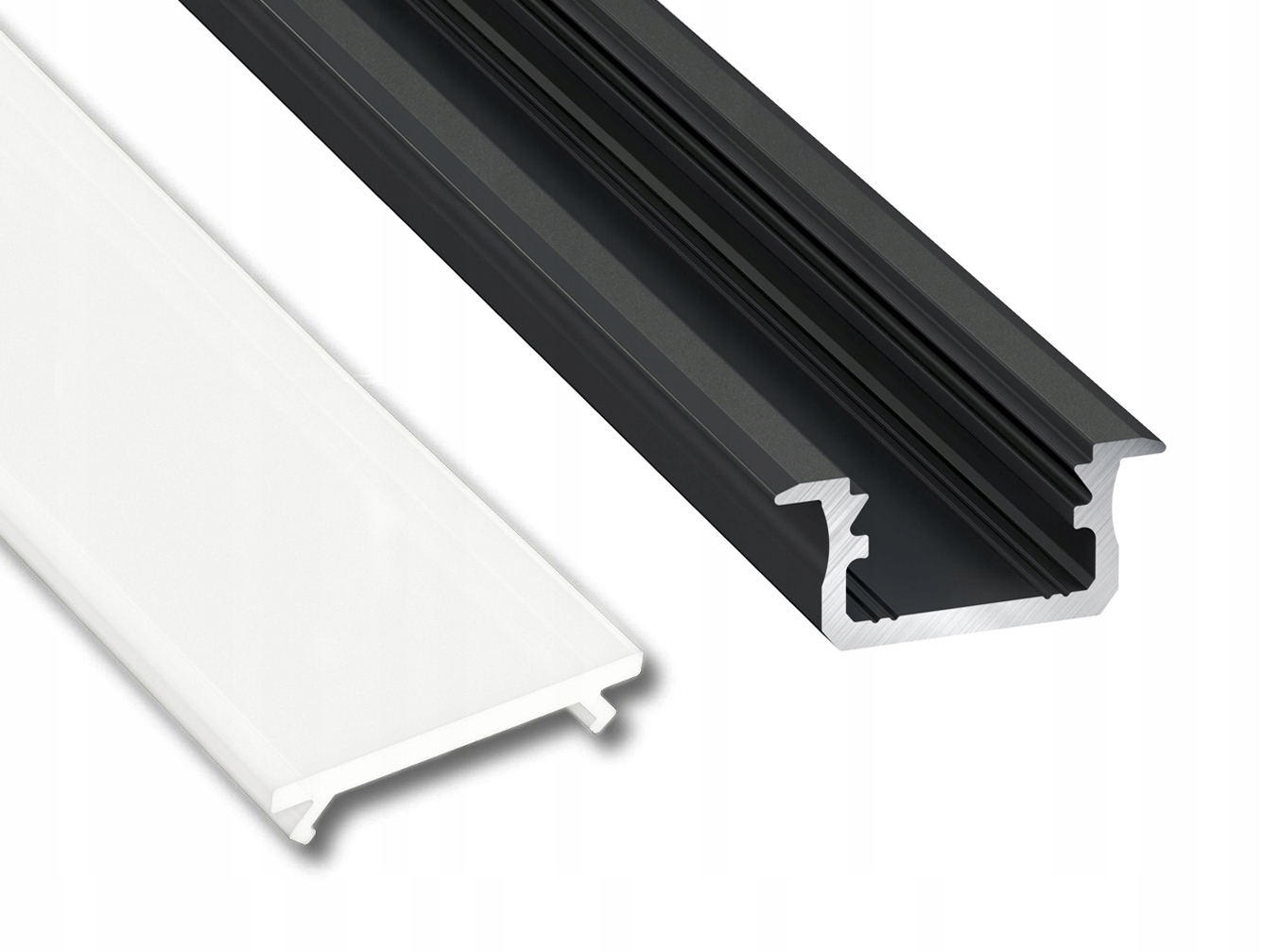 Profil B LED 2m Wpuszczany Podtynk Czarny + Klosz Typ profil do LED