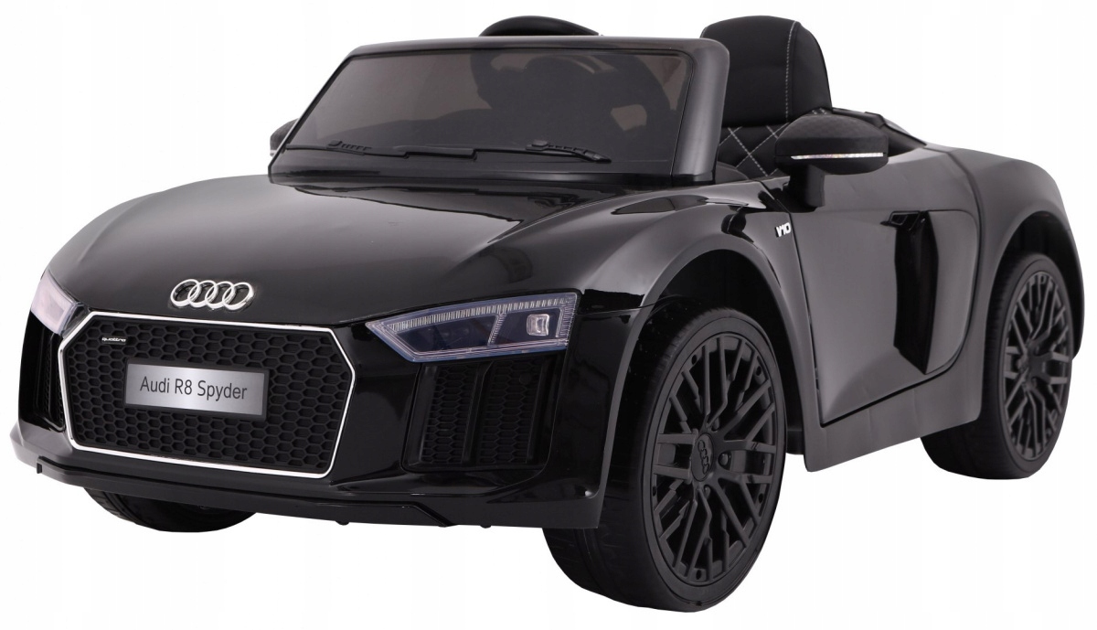 Audi R8 Spyder na akumulator Lakier Czarny Pilot Wolny Start Radio MP3 Led