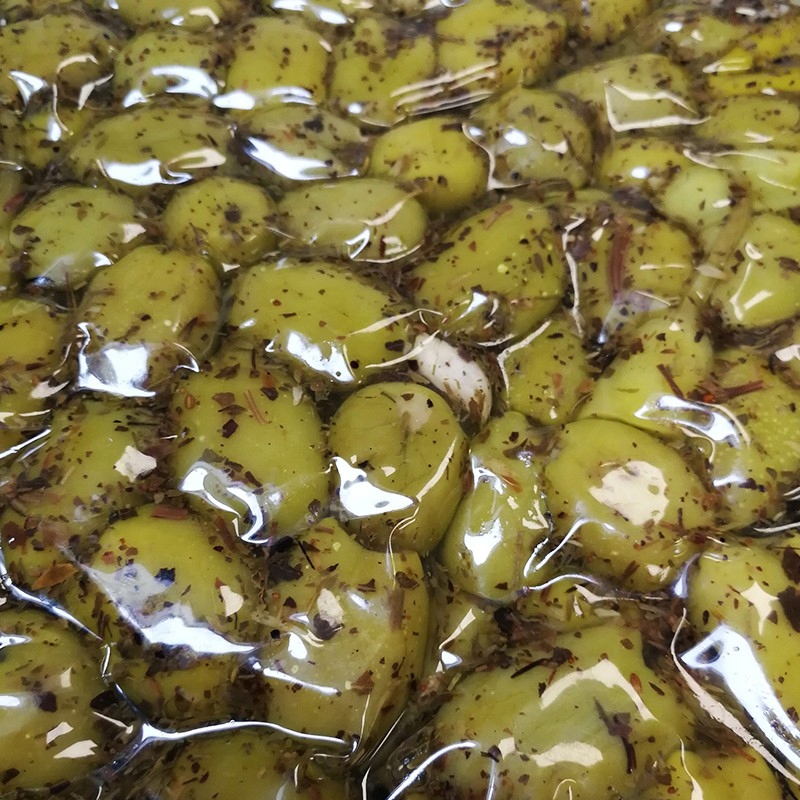 Oliwki bez pestek zielone marynowane łagodne 4 kg