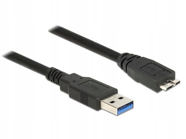 

D Kabel Usb 3.0 5Gbps 0,5m Do Dysku Hdd Ssd Czarny