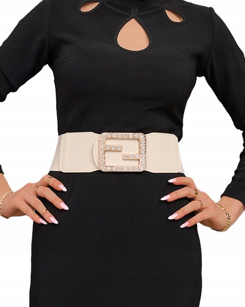 

G-105 Beige Beżowy Elastyczny Pasek Uniwersalny