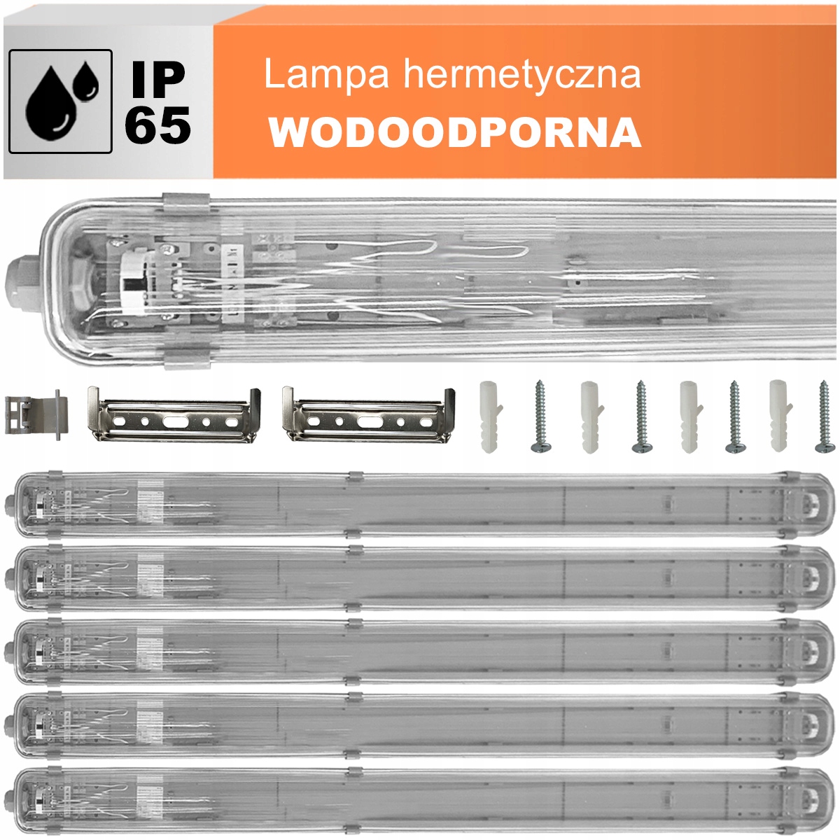 5 x Hermetické svítidlo pro Led zářivky 1x60 cm
