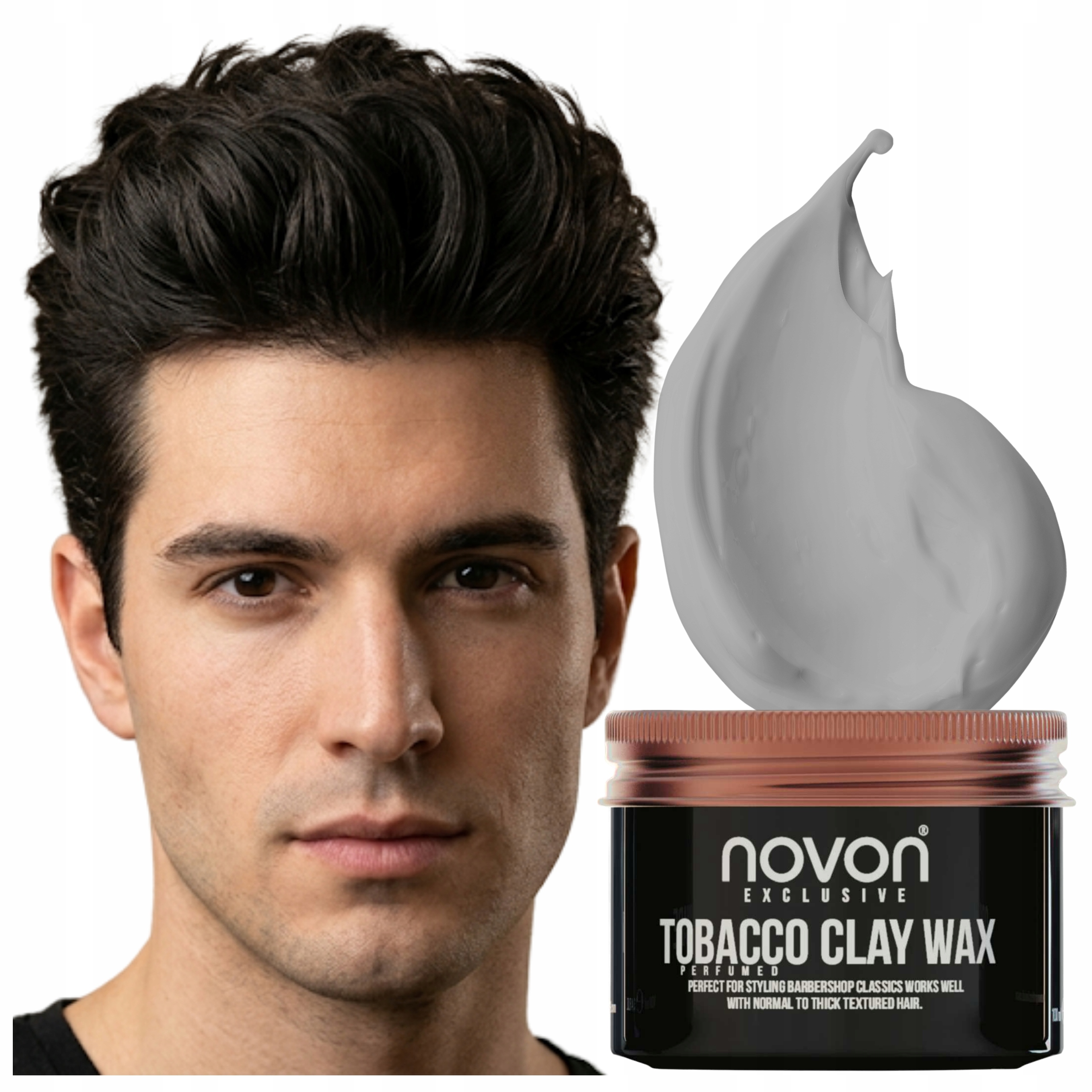 Hlína pro styling vlasů Novon Exclusive Tobacco Clay Matt 100 ml