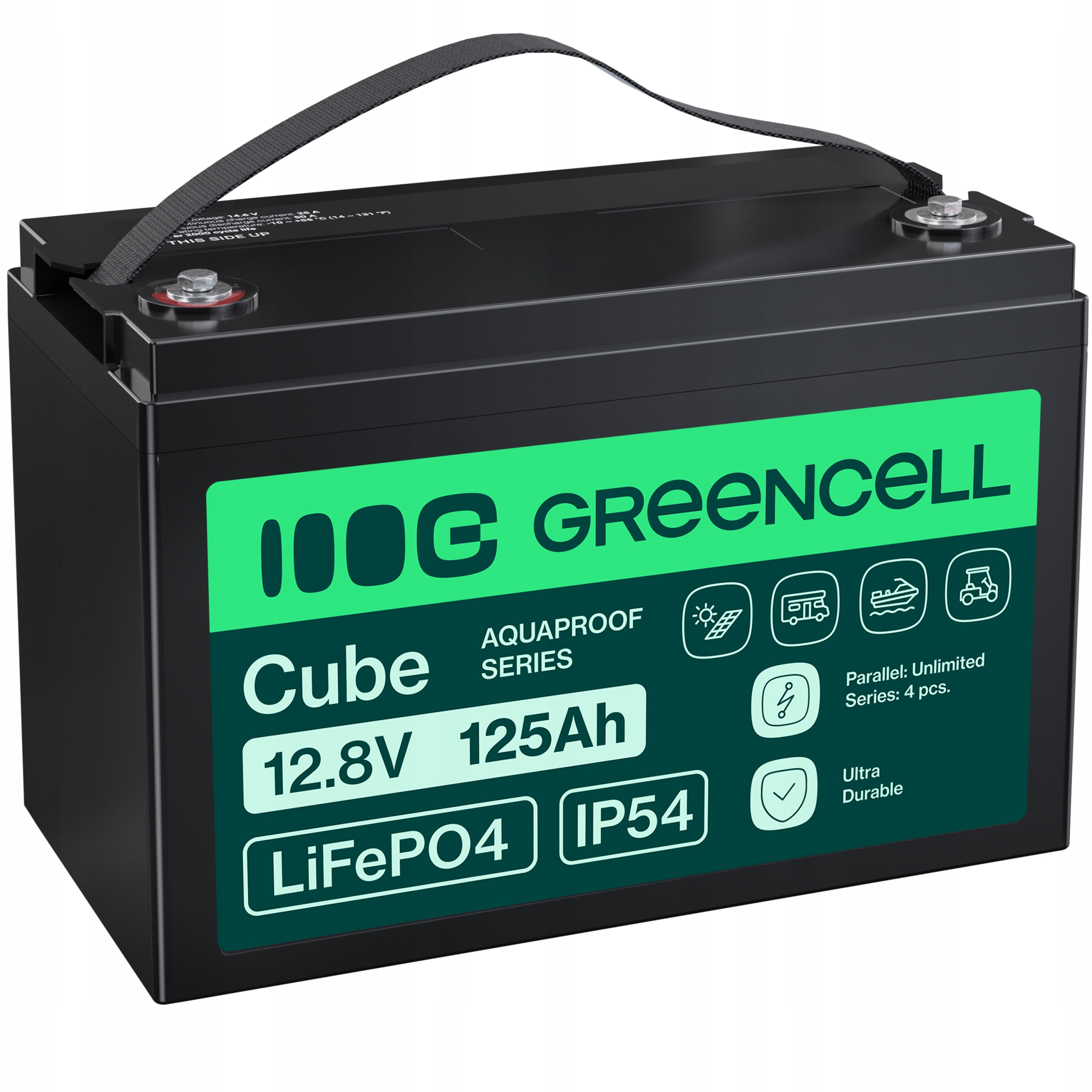 Akumulátor LiFePO4 125Ah 12.8V Bms Green Cell pro Loď, Karavan, Bezúdržbový