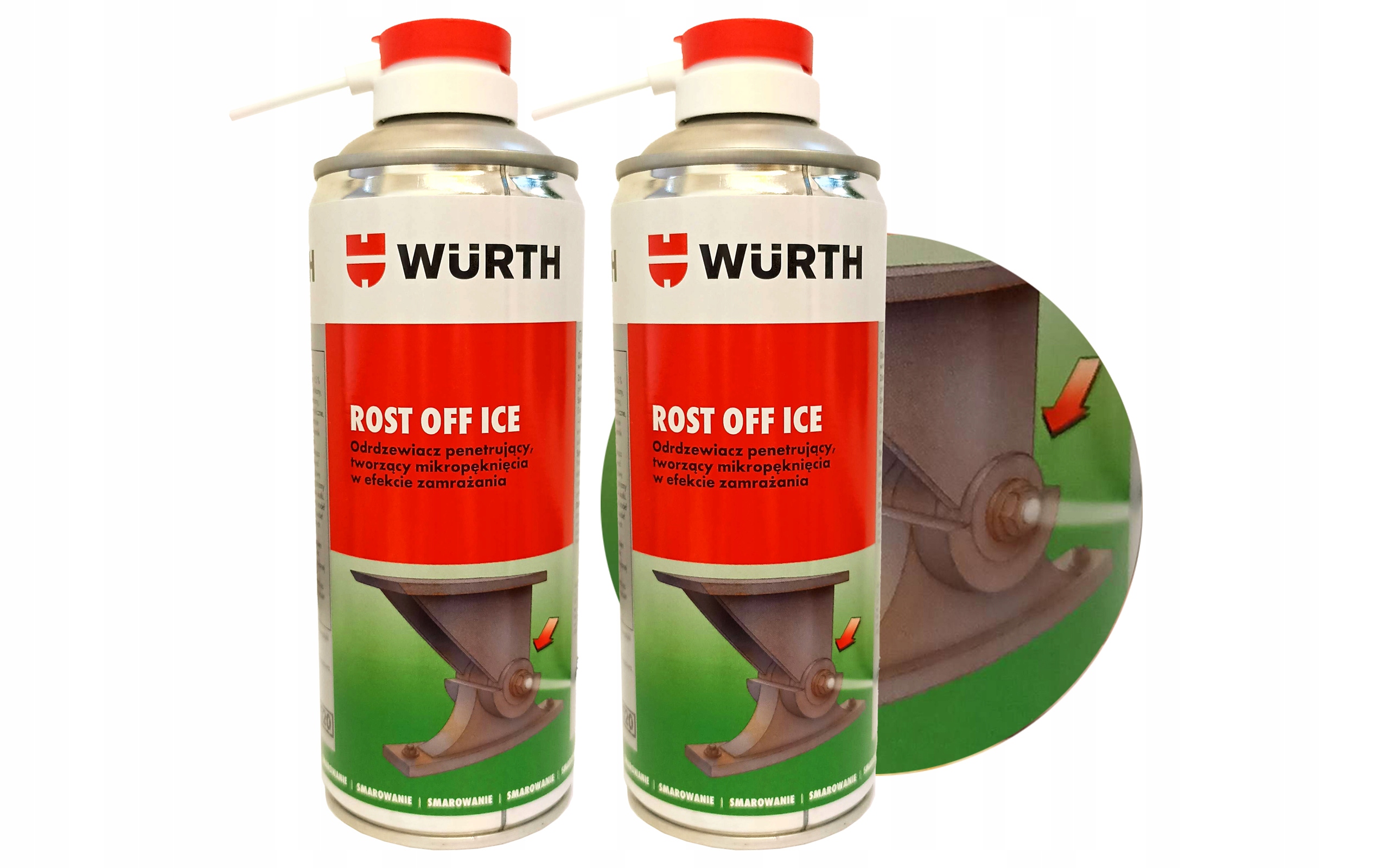 WURTH Rost Off ICE Odrdzewiacz Zamrażający Spray 400 ml Zestaw 2szt Stan opakowania oryginalne