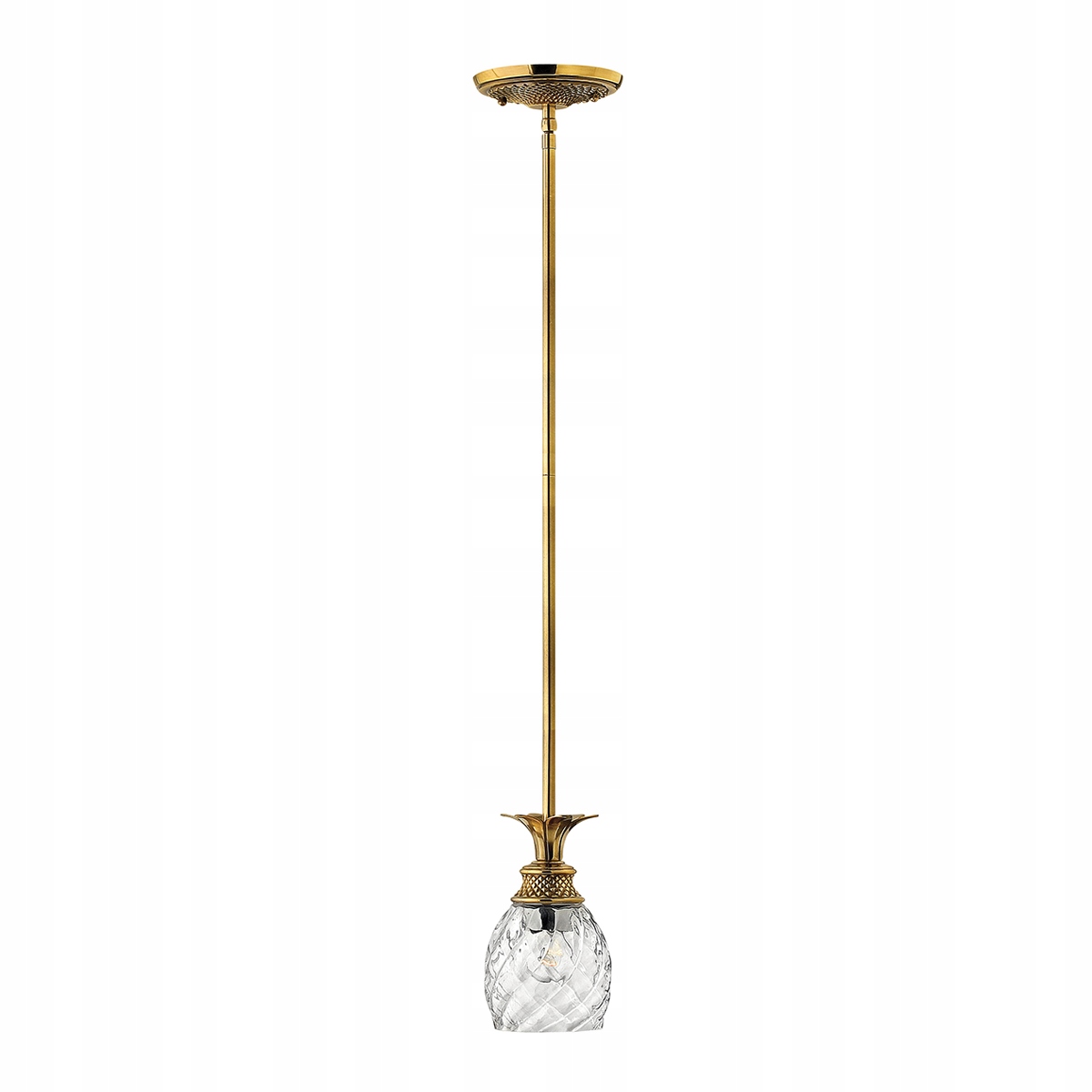Dekorativní závěsná lampa ze skla, mosazné stínítko, ananas, 12 cm Hinkley