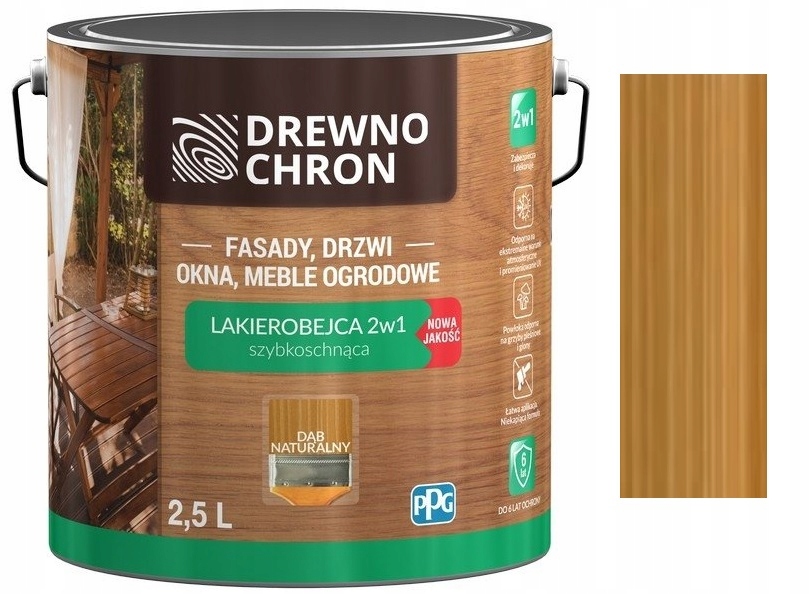 Drewnochron Lakierobejca 2W1 Do Drewna Dąb Naturalny 2.5L