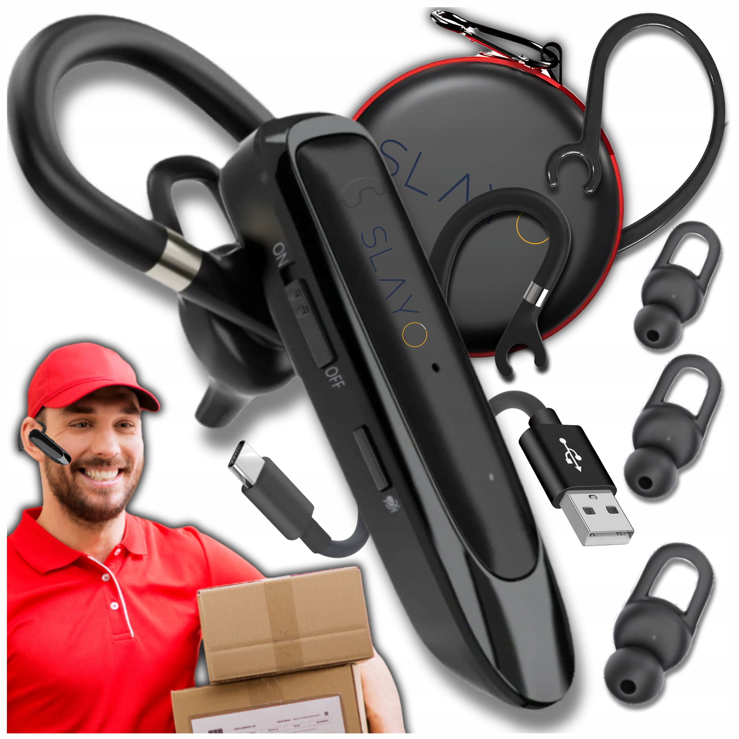 Bluetooth sluchátka pro řidiče Bezdrátová 30 hodinová konverzace Redukce šumu