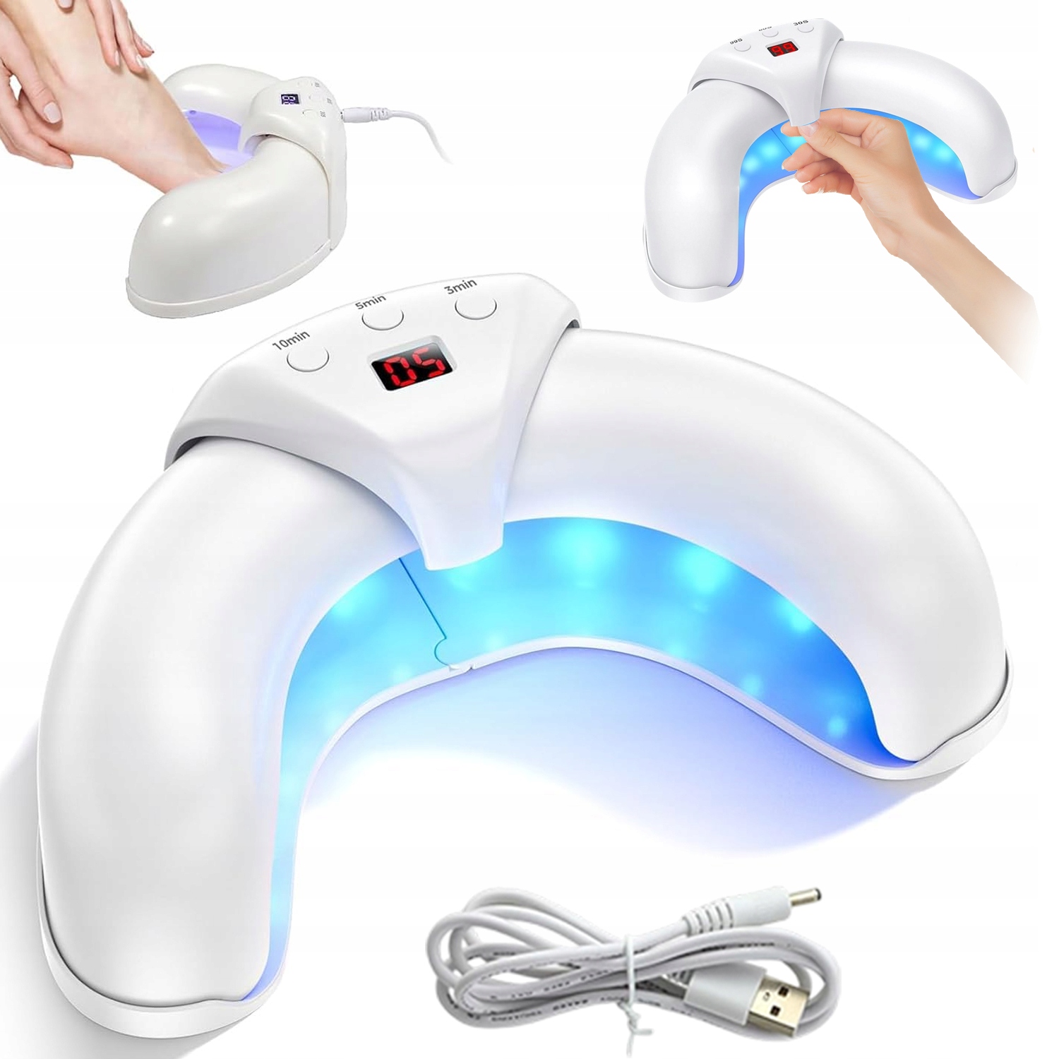 22 Led Malých Zařízení Pro Opravu Mykózy Nehtů 45 W 470 Nm 905 Nm S Časovačem