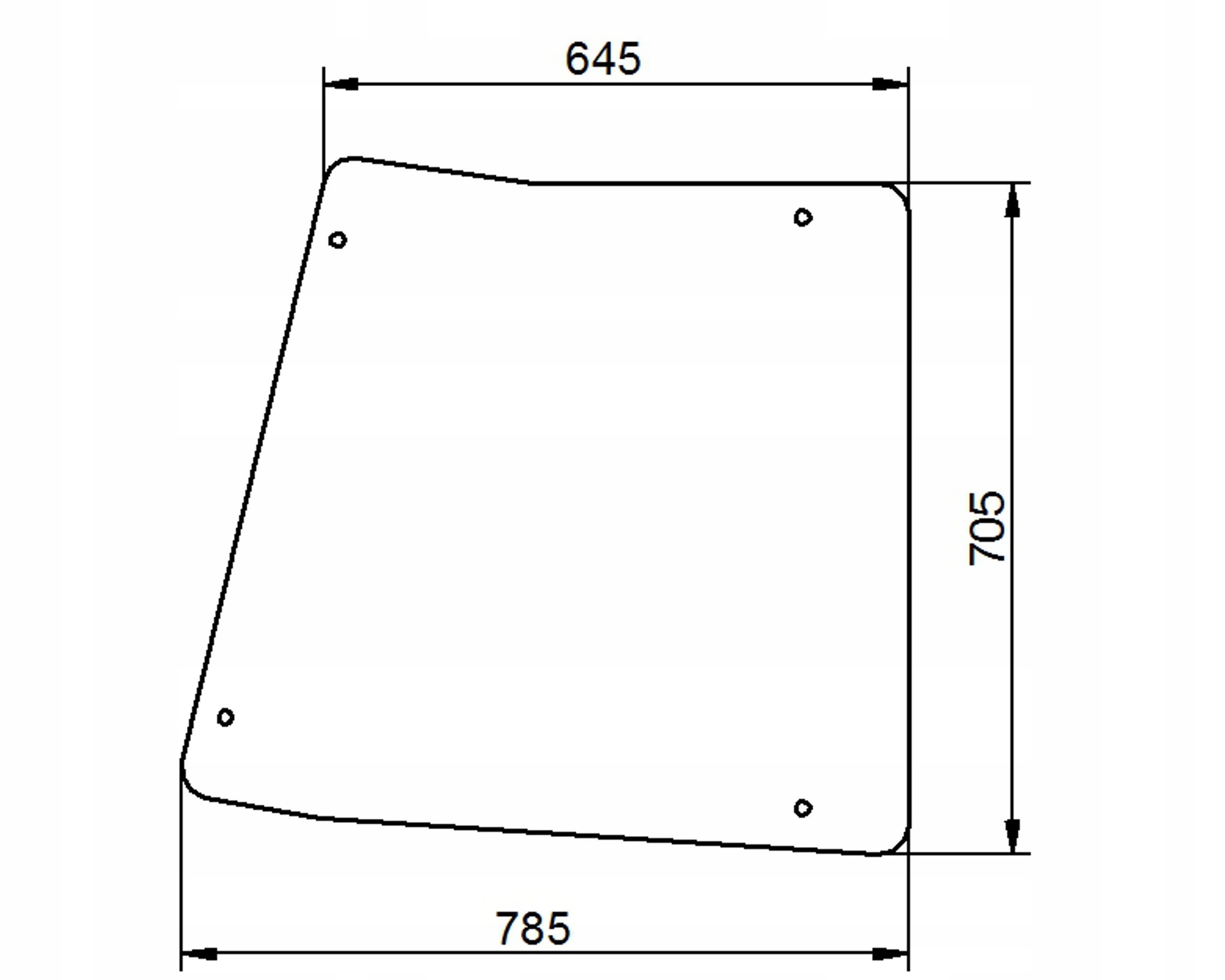 sklo John Deere série 5015 boční pravé