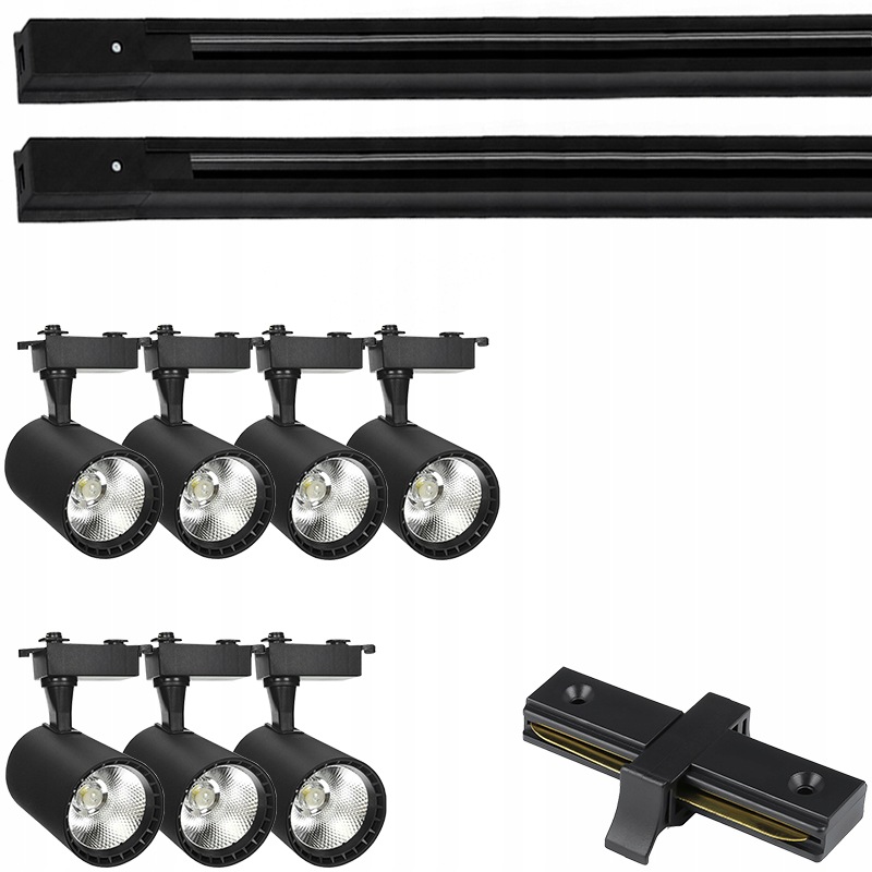 7 X Led Kolejnicový Reflektor S Hotovým Osvětlovacím Systémem Kolejnicový Kabel