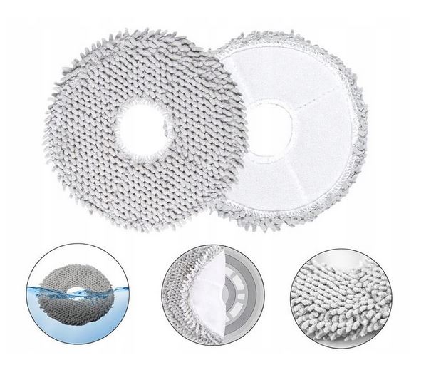 6X MOP DO XIAOMI MI ROBOT VACUUM X10+/S10+/DREAME L20 ULTRA/L10S PRO ULTRA/ Kolor dominujący srebrny/szary