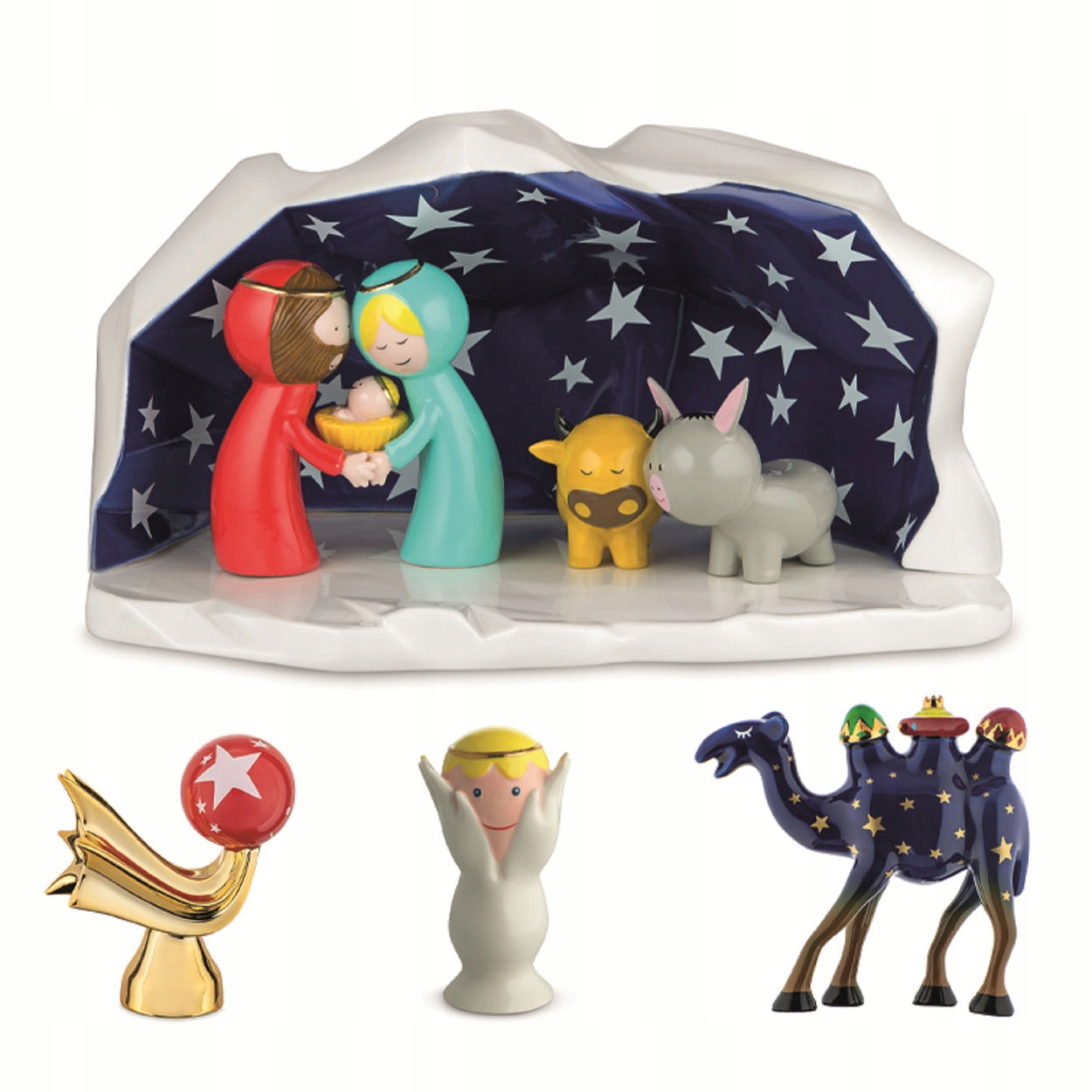 Alessi Porcelánová Vianočný Betlehem 6 El. Happy Eternity Baby