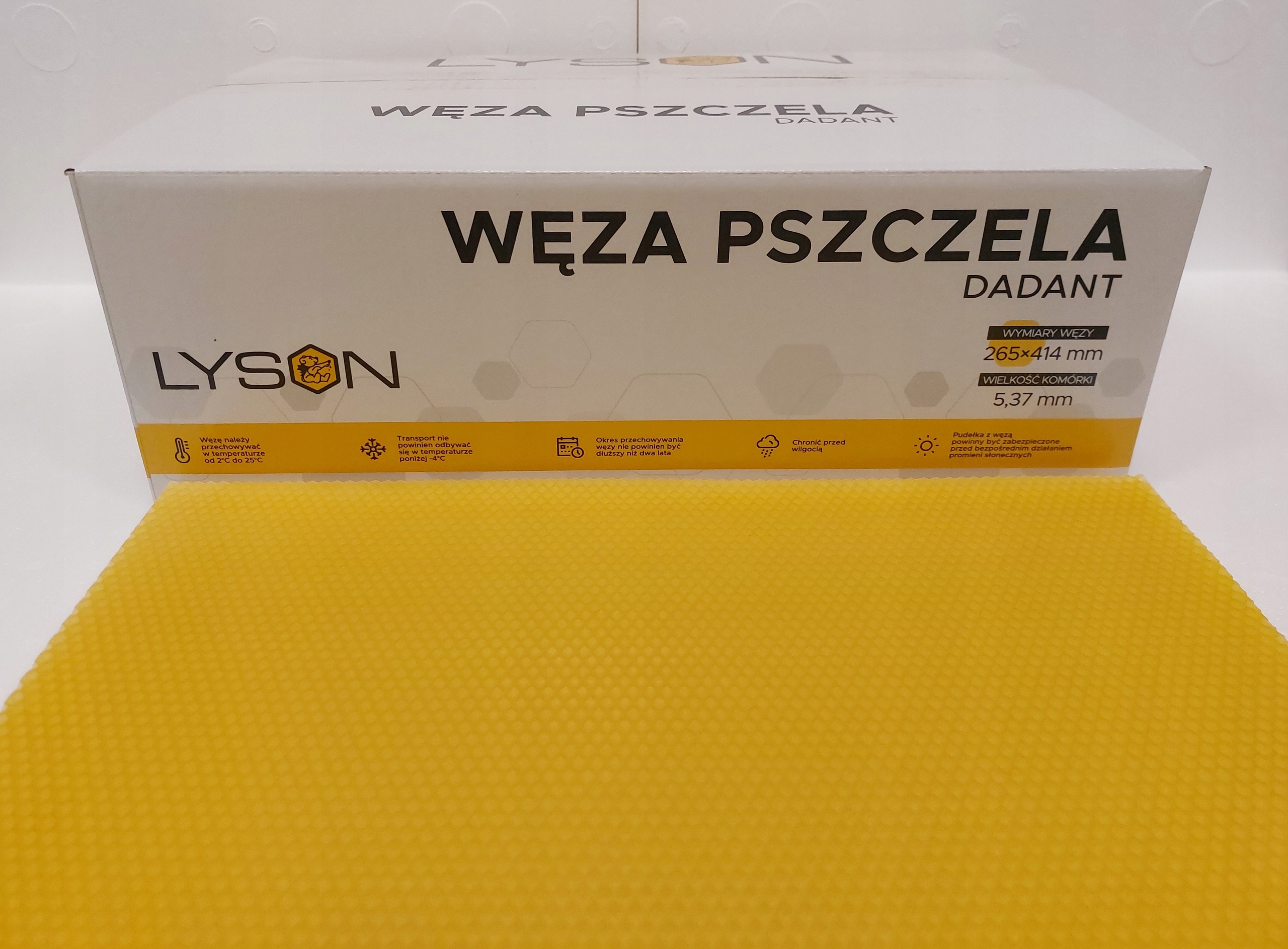 Węza DADANT 1kg naturalny pszczeli WOSK karton