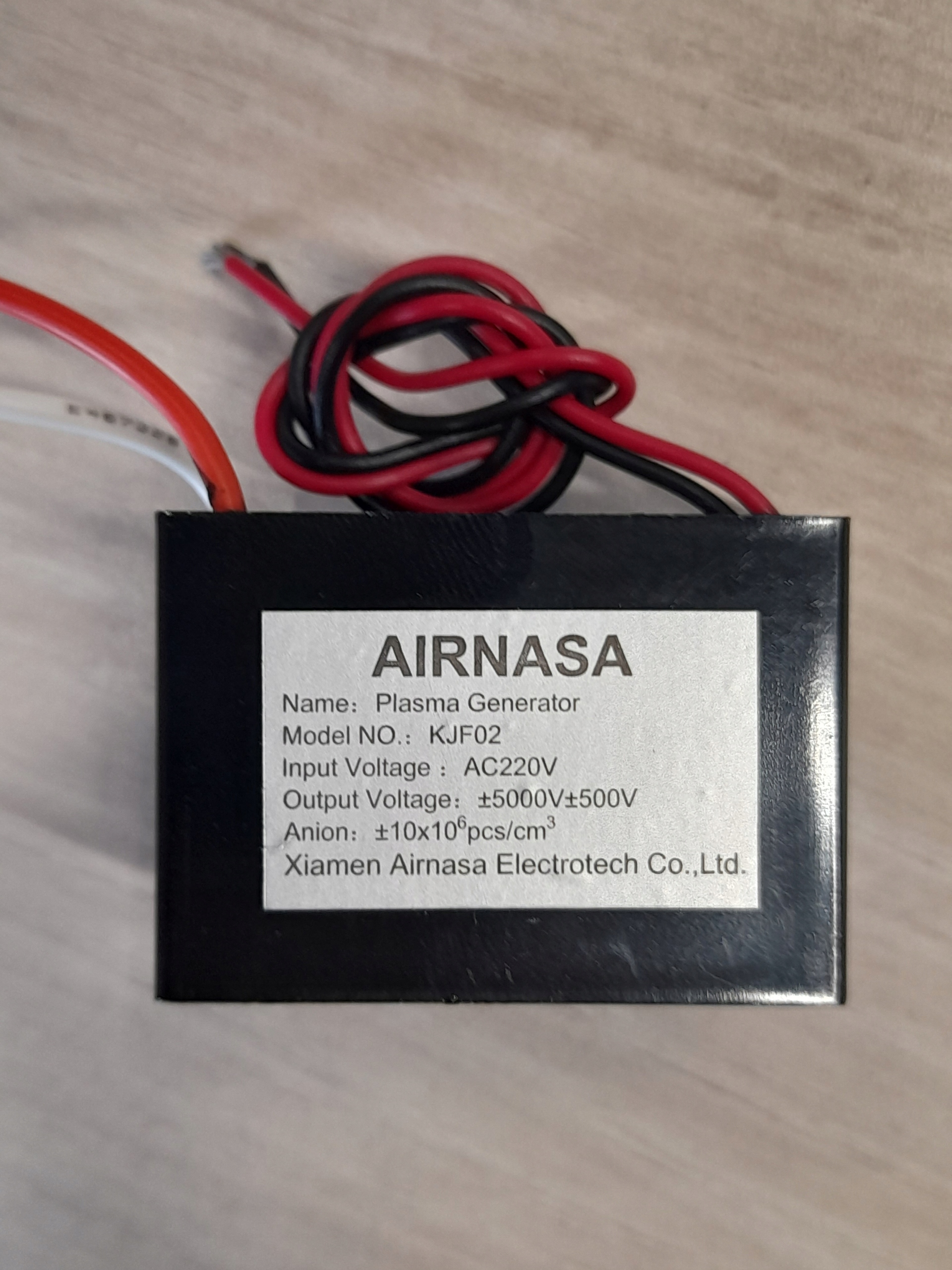 Generator plazmowy jonów ujemnych KJF02 Airnasa 10mln jonów/cm3