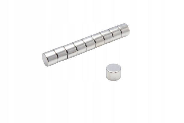 

Magnes Neodymowy Walcowy Mw 8x6 mm N38
