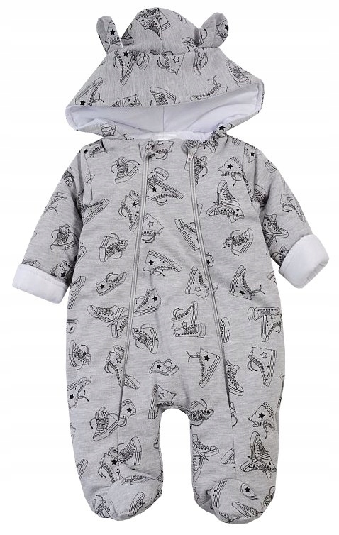 KOMBINEZON PAJAC OCIEPLANY SZARY TRAMPKI 56cm L22H Marka Inna marka
