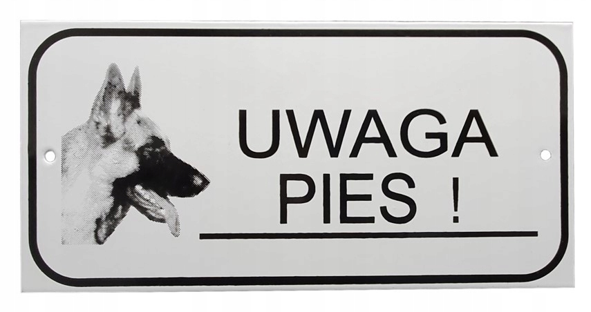 

Tabliczka Uwaga Pies Metalowa malowana