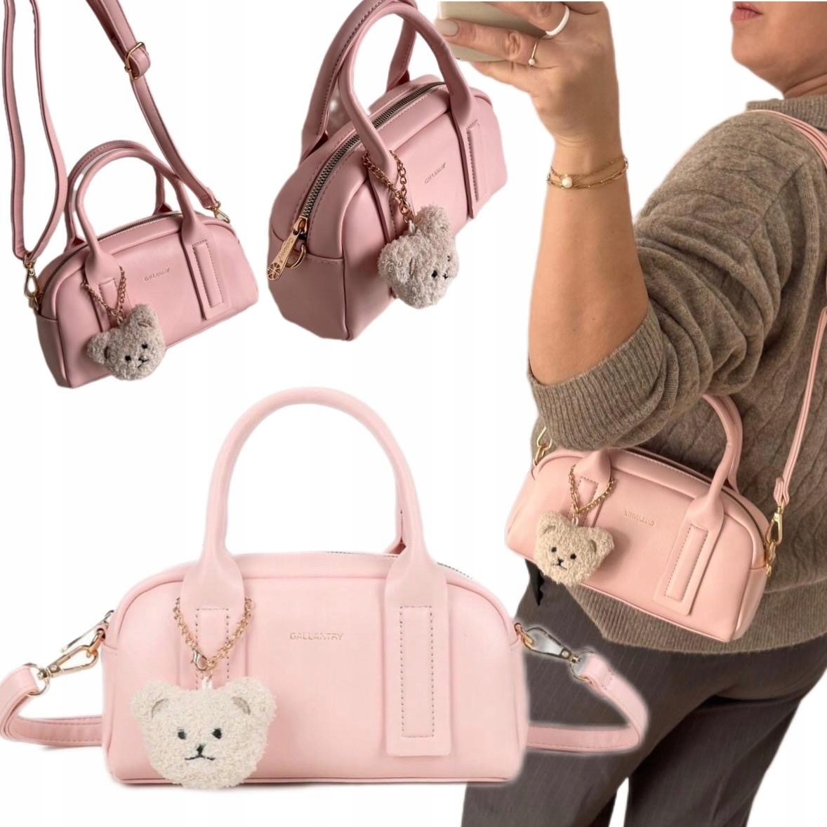 Dámská Kabelka Dárek Na Velikonoce Kabelka Přes Rameno Růžová Gallantry Medvídkovi