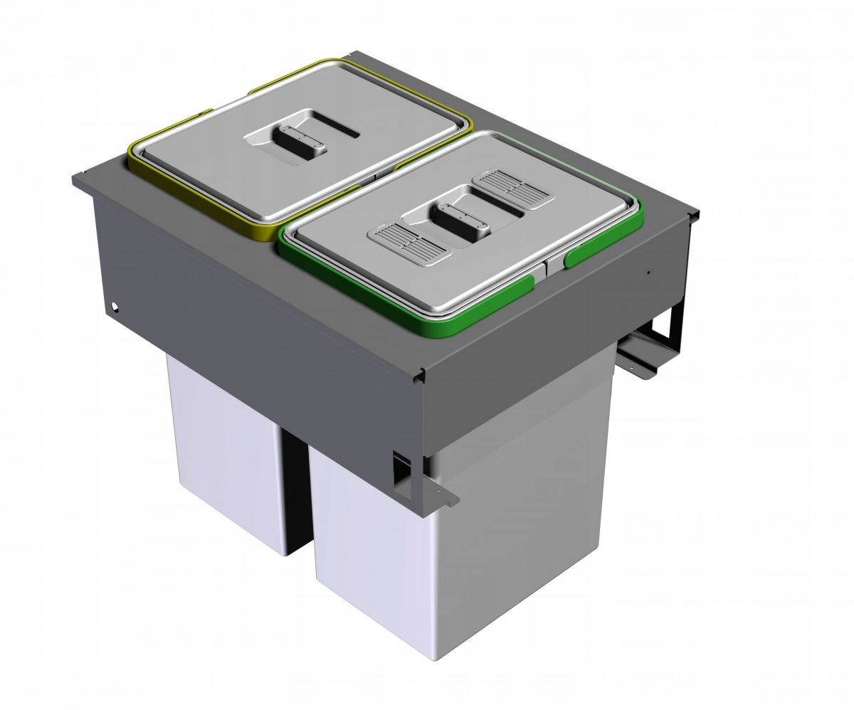 Kosz na śmieci do zabudowy do frontu szafki 45 Elletipi sortownik 48L 2x24L