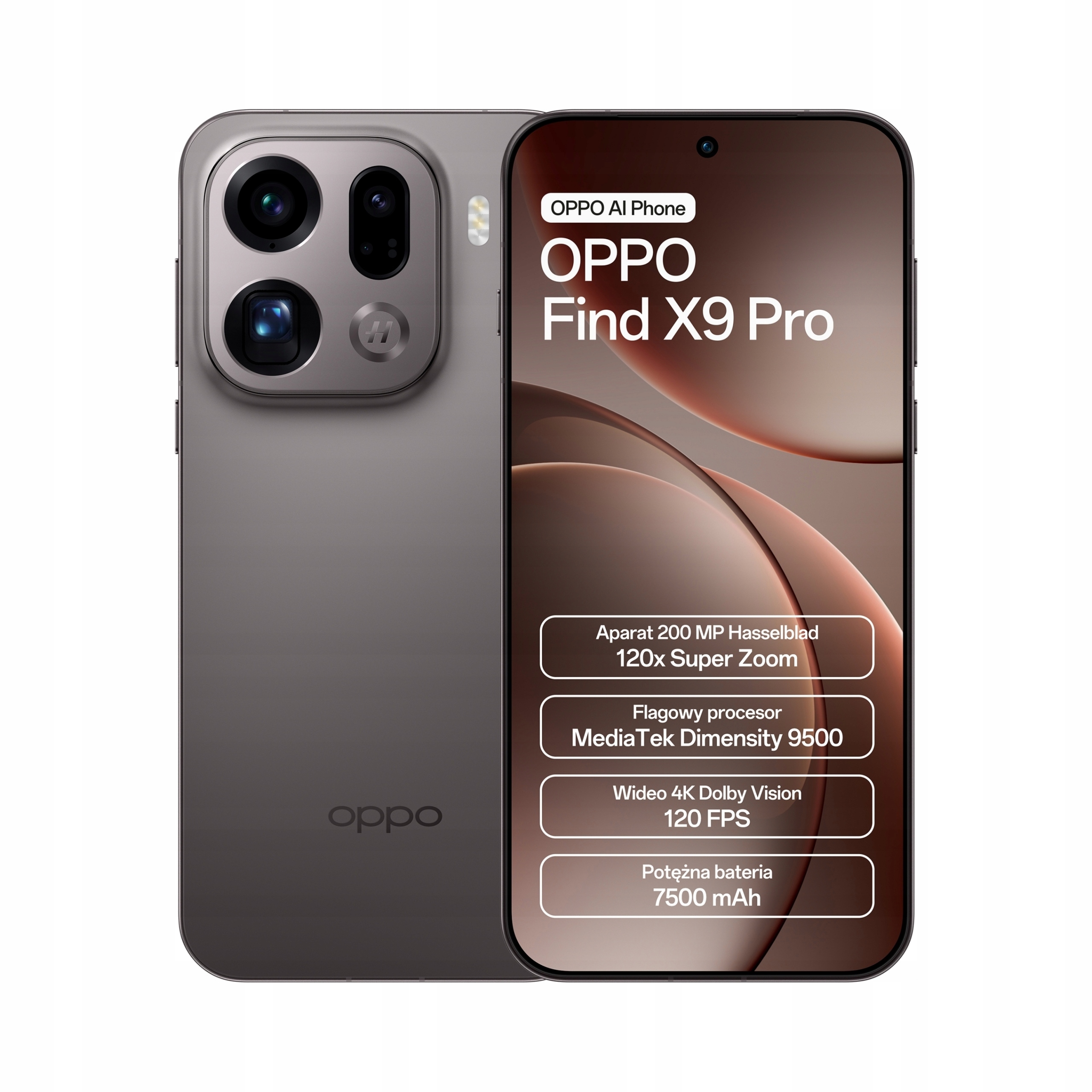 Smartfón Oppo Find X9 Pro 5G 16 Gb 512 Gb Hnedá Titanium Charcoal