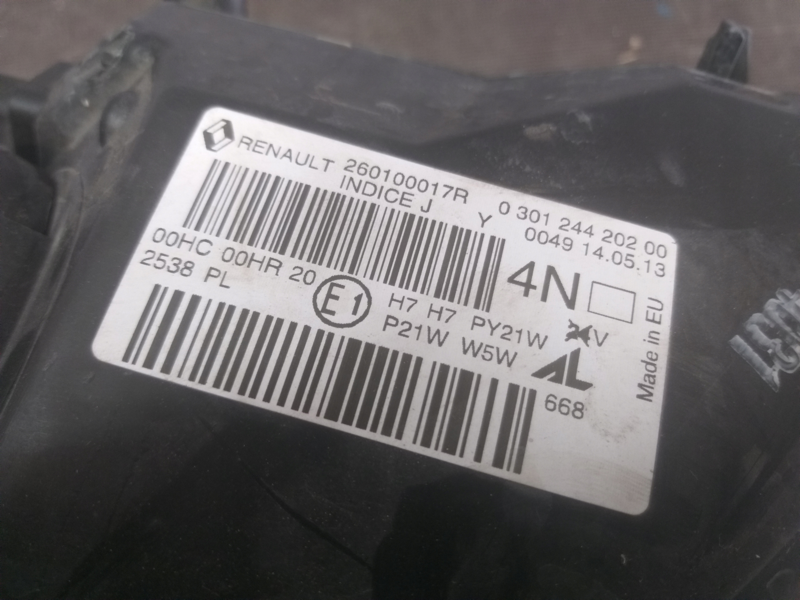 light front right RENAULT MEGANE III 3 08- 260100017R