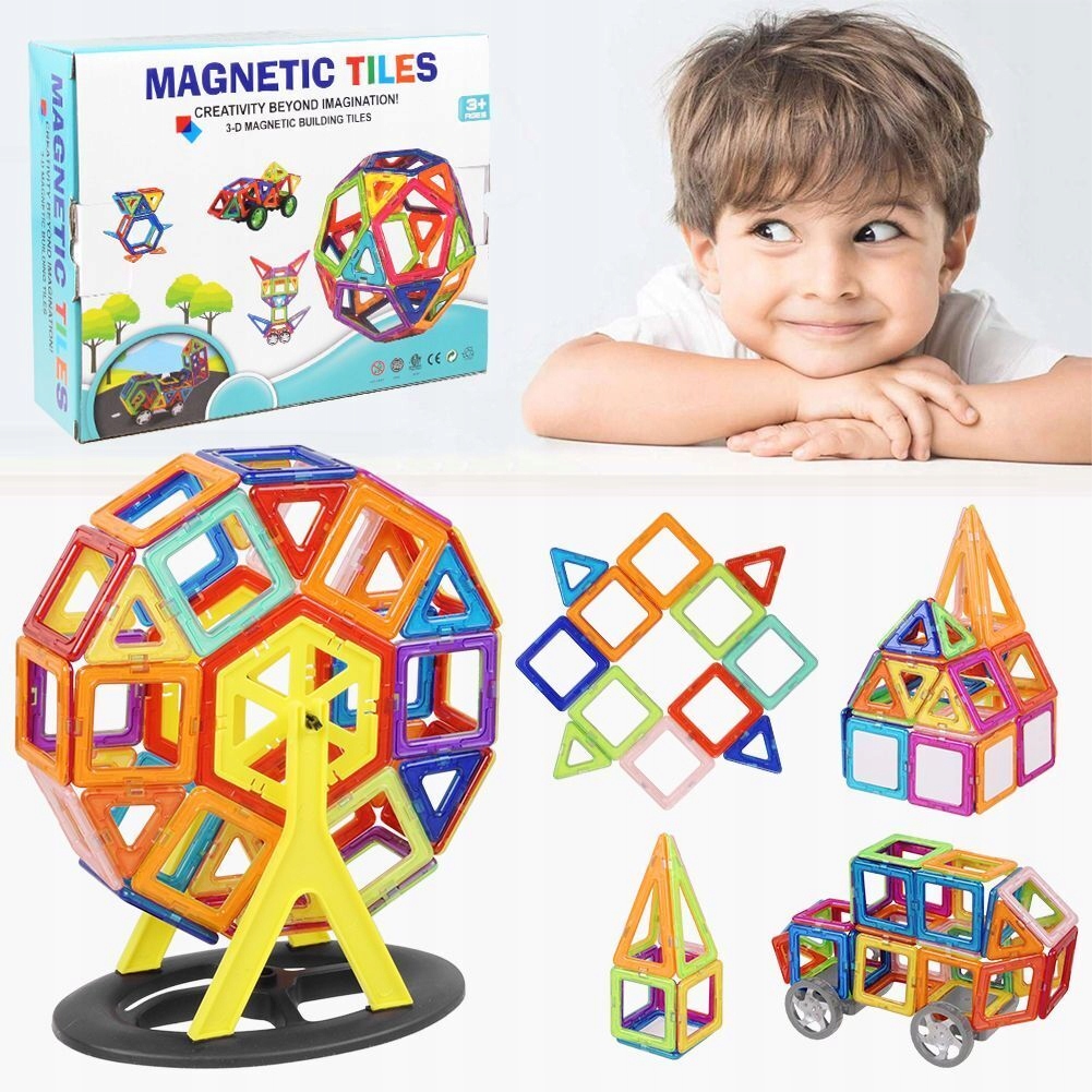 ZESTAW DUŻE KLOCKI MAGNETYCZNE KONSTRUKCYJNE 3D PANELE MAGNETIC TILES 102x Rodzaj zestaw