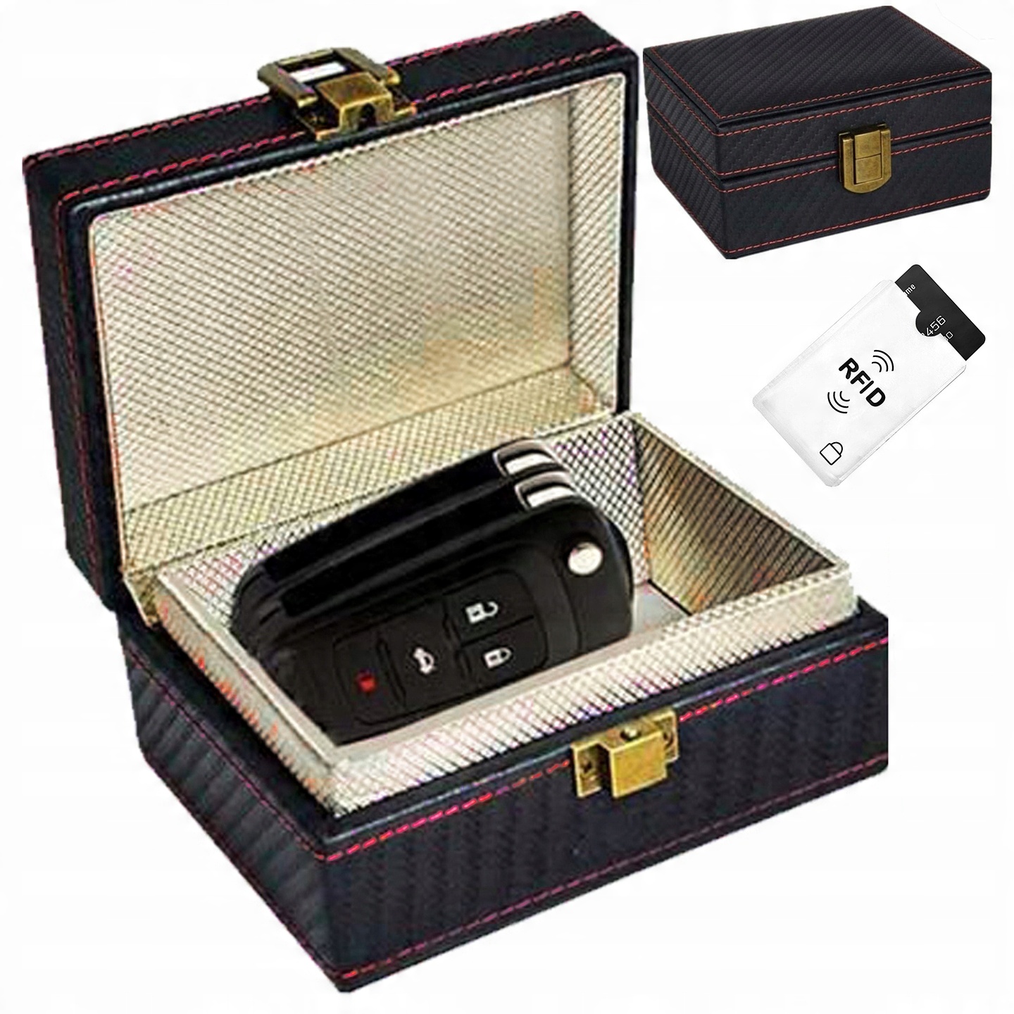 

Pudełko Etui Blokada Fal Kluczyk Keyless Carbon