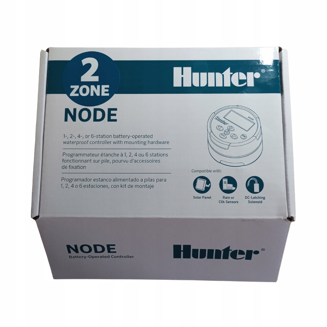 Batériový ovládač Hunter NODE-200-9V – 2 sekcie – vonkajší.