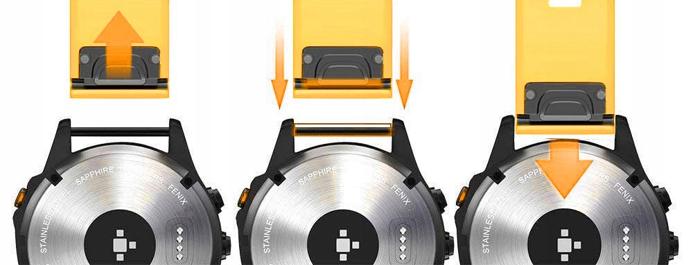 ŻÓŁTY Pasek Garmin FENIX 6X Sapphire QuickFit 26mm Marka Tech-Band