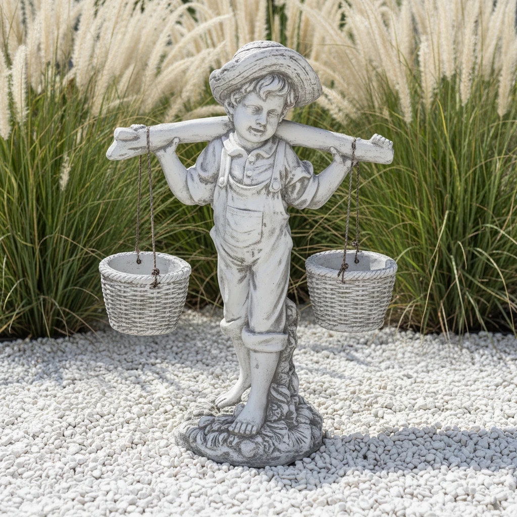 Zahradní figurka Nosiwoda chlapec H: 60 cm betonová