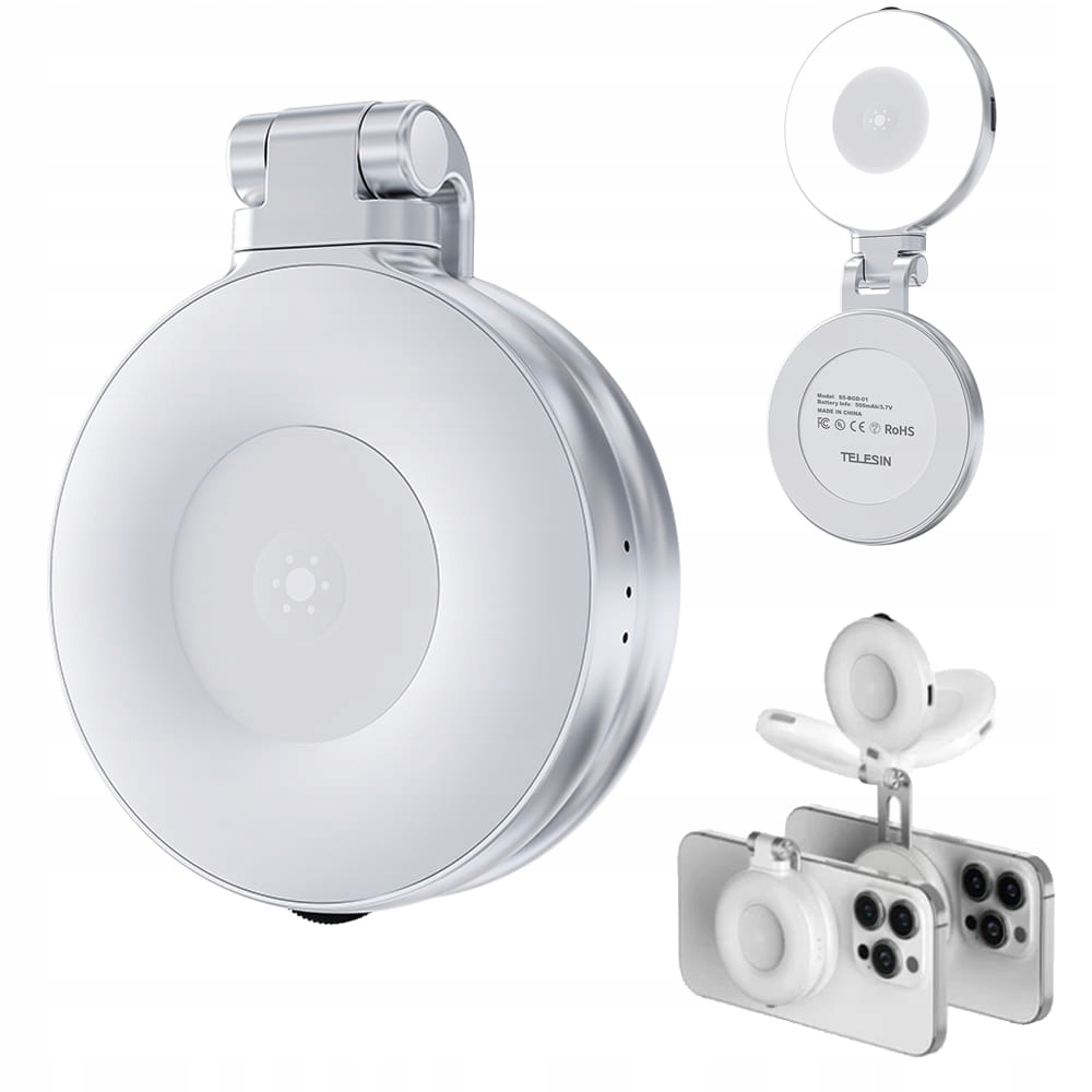 Lampa Led z lusterkiem Telesin do smartfona iPhone MagSafe Google PixelSnap