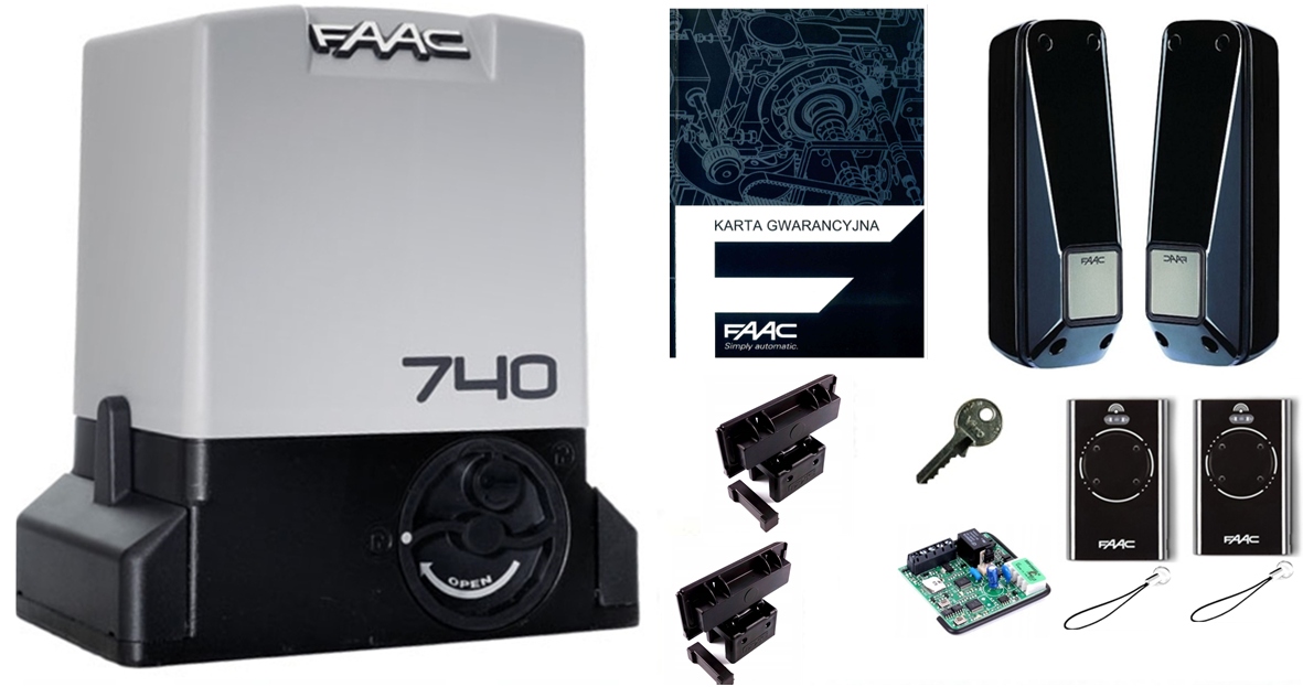 Napęd do bramy przesuwnej FAAC 740 - FULL ZESTAW