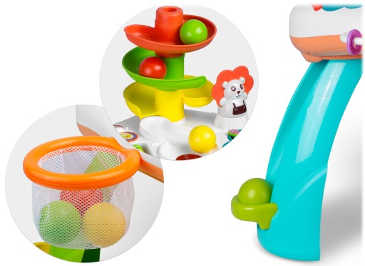 STOLIK EDUKACYJNYTABLICA 2w1 PIŁKI PANEL MUZYCZNY MUZYKA PREZENT NA ROCZEK Wysokość produktu 51 cm