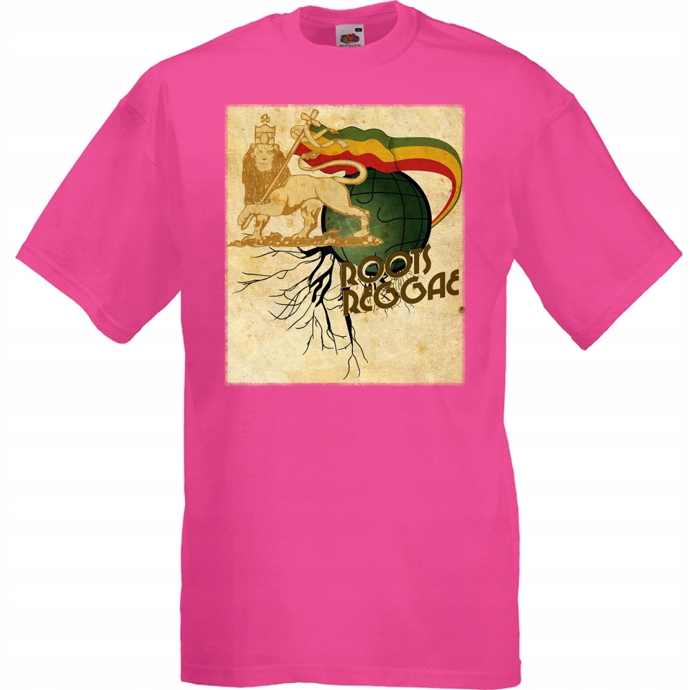 

Koszulka z nadrukiem roots reggae rasta S fuksja
