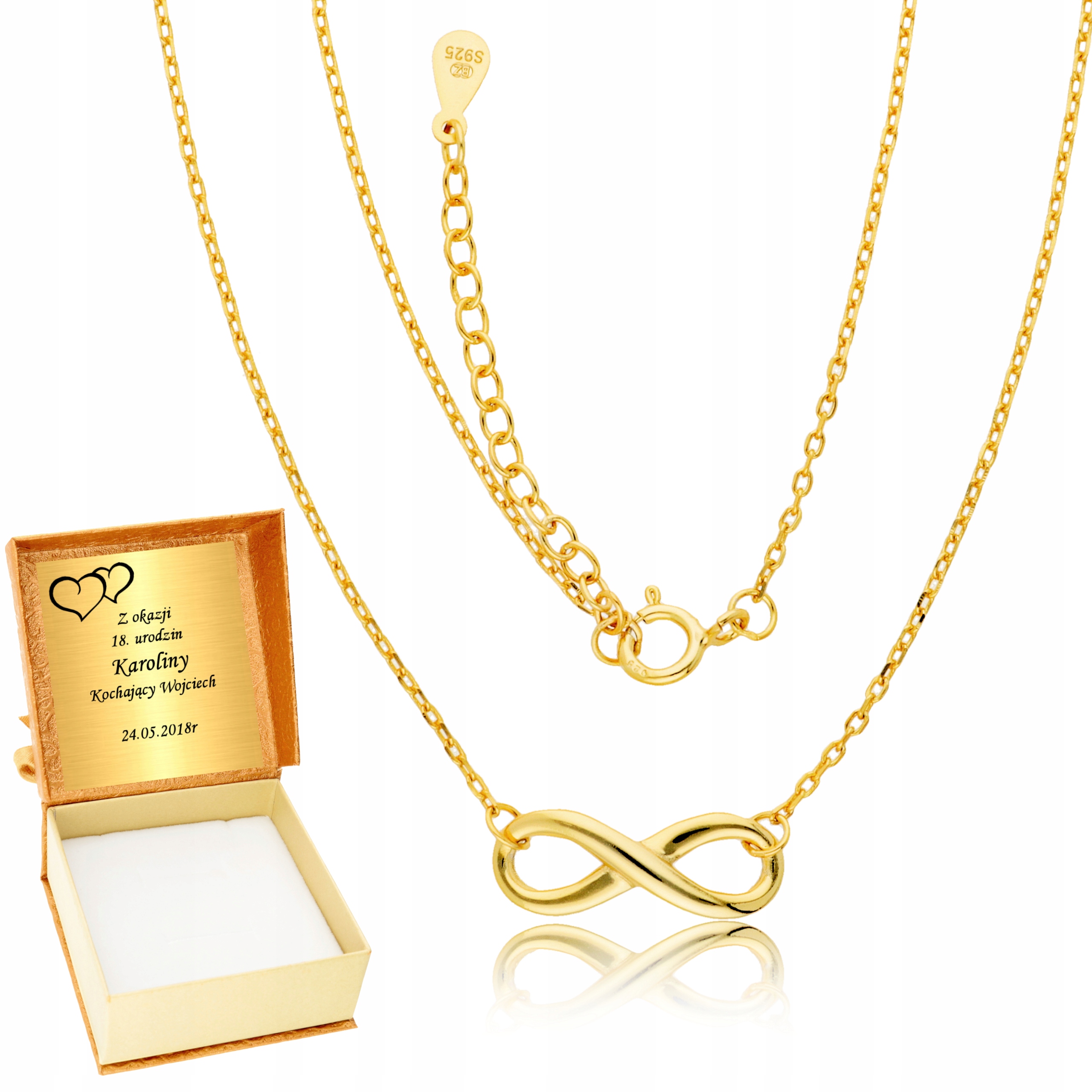 

Złoty Łańcuszek Nieskończoność Celebrytka Grawer