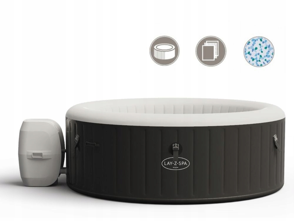 Dmuchane Ogrodowe Spa Hydromasaż Bestway Miami 4 osobowy FULL MODEL 2024 Kod producenta 60001