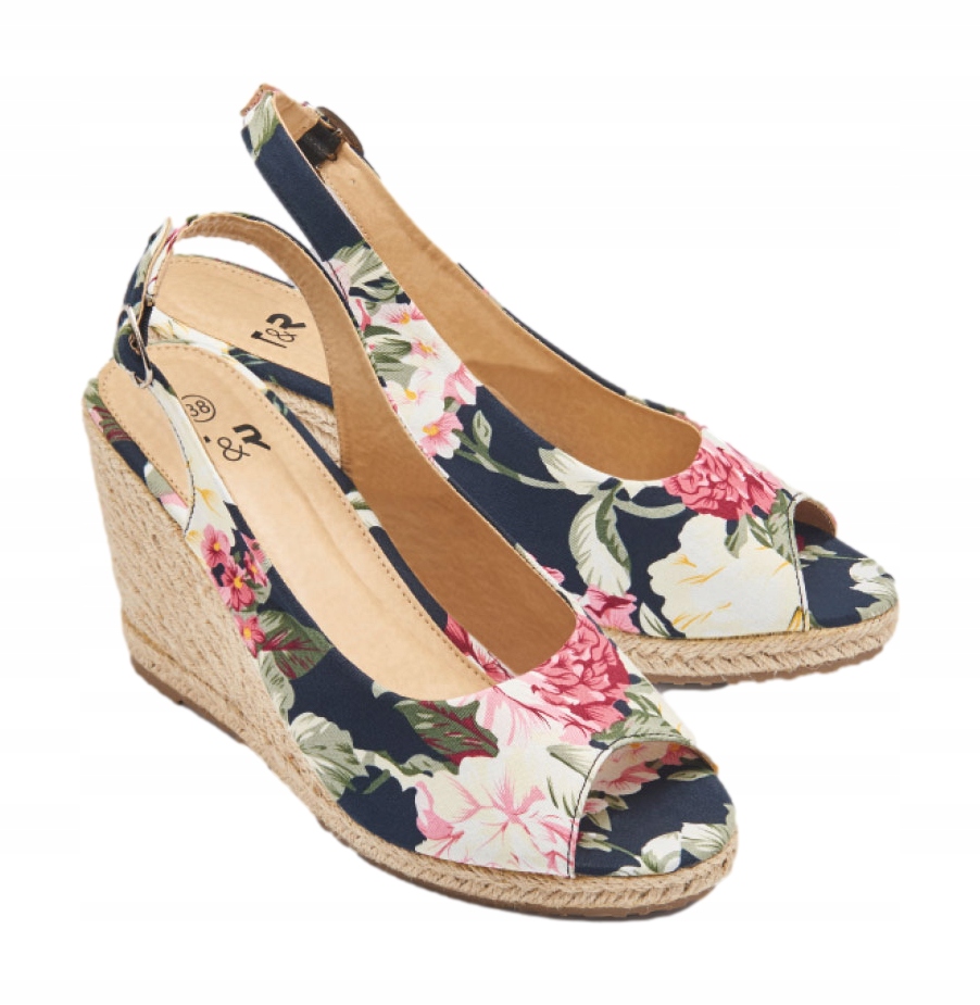 

Buty Sandały Damskie koturn Kwiaty *39