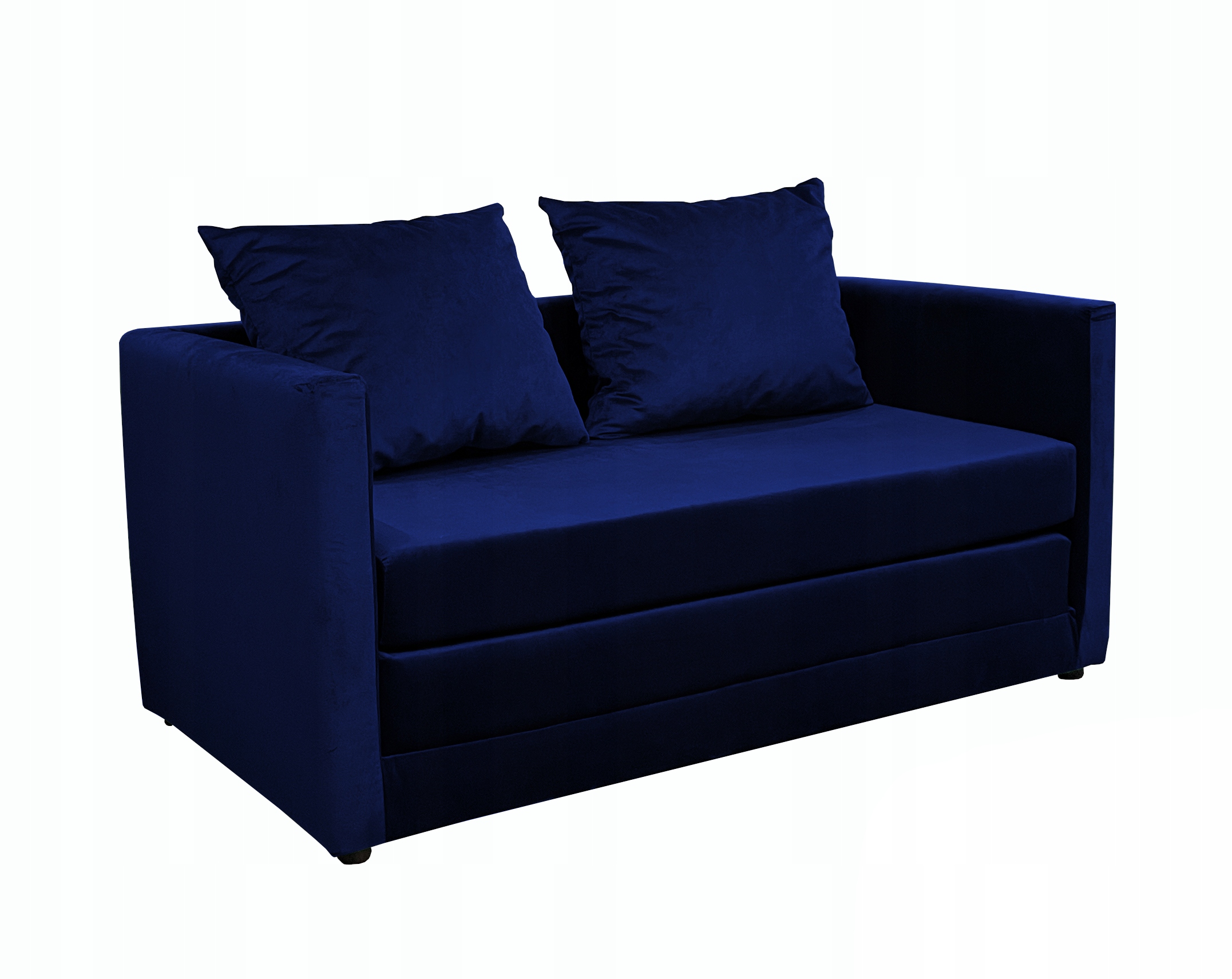 

Rozkładana mała Sofa 128x67 kanapa granat welurowa