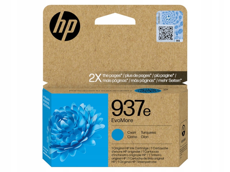 4S6W6NE barevný Ink No.937e cyan Hp