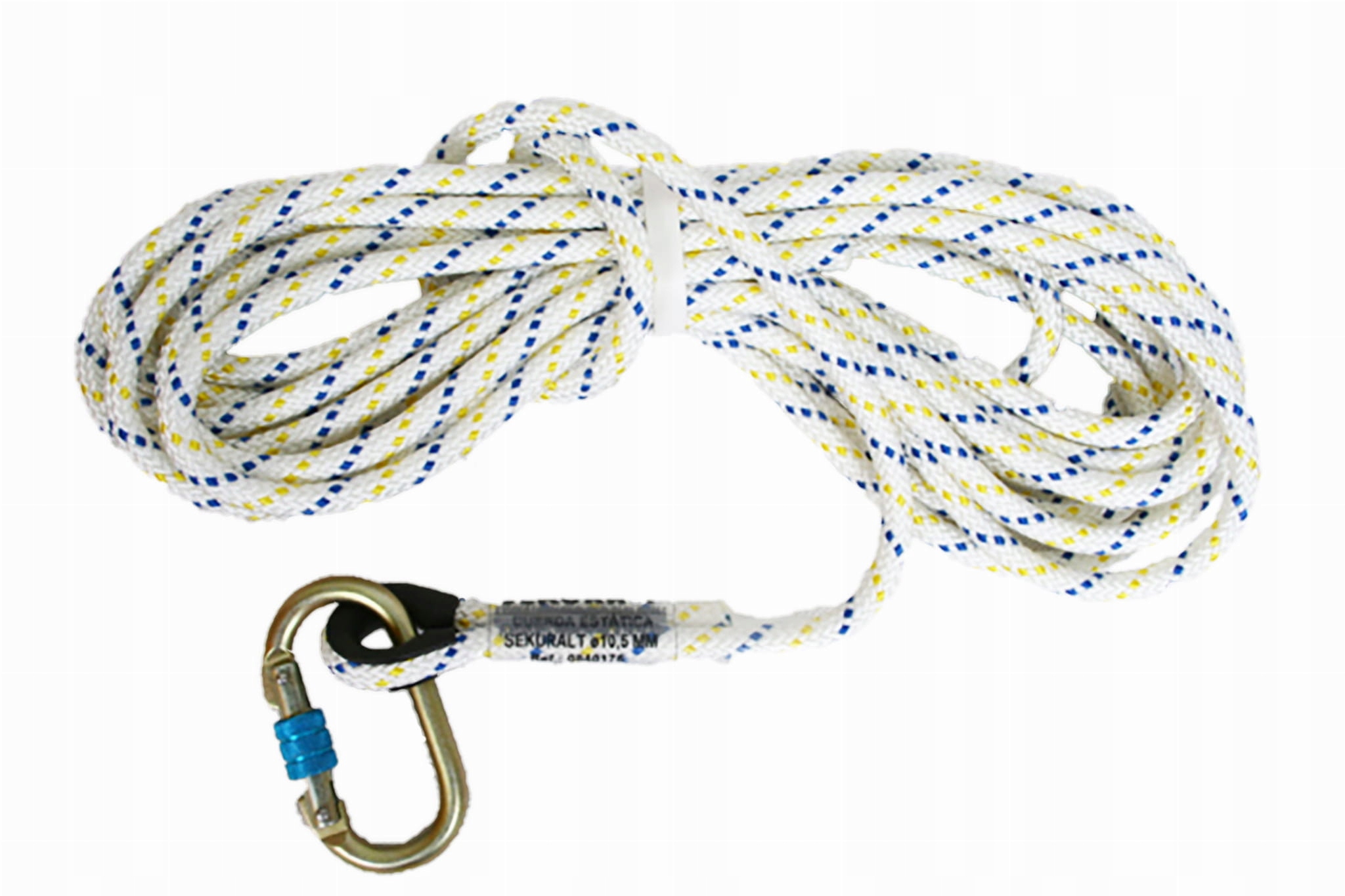 Zestaw Sekuralt: lina statyczna 10m i zatrzaśnik - dla Twojego BHP Kolor biały