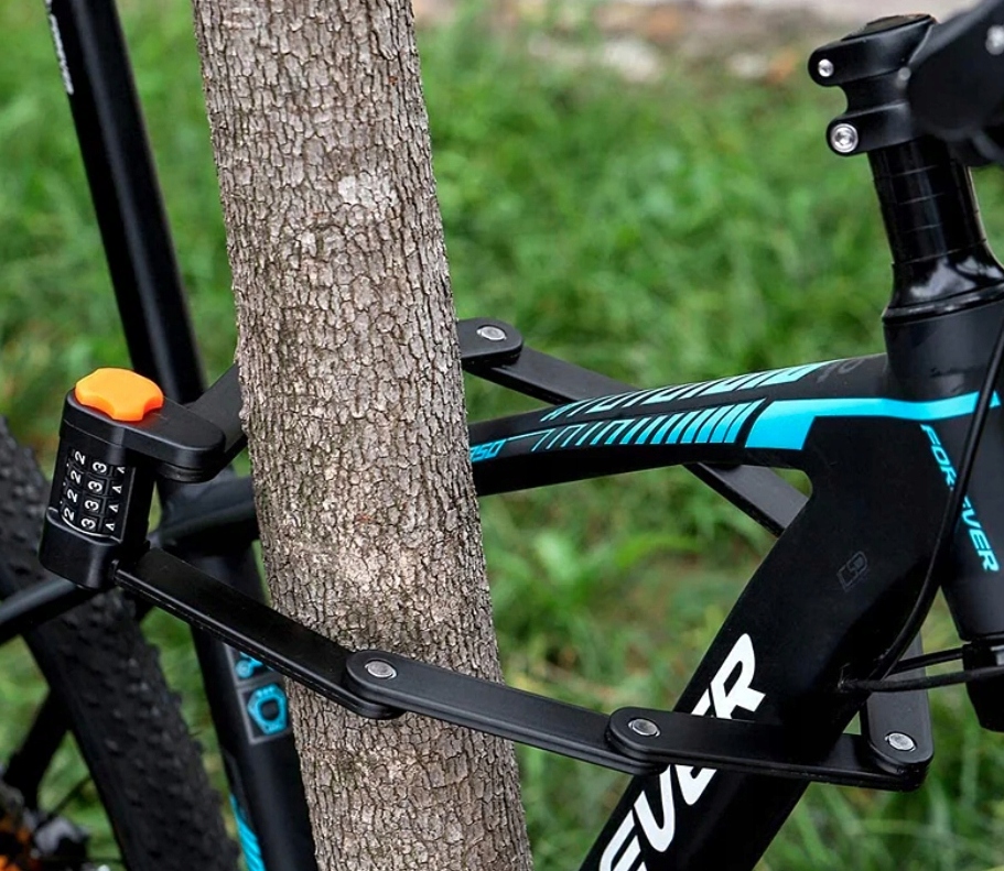 ZAPIĘCIE ROWEROWE DO ROWERU SKŁADANE BLOKADA SZYFR UTWARDZANA STAL Waga 500 g