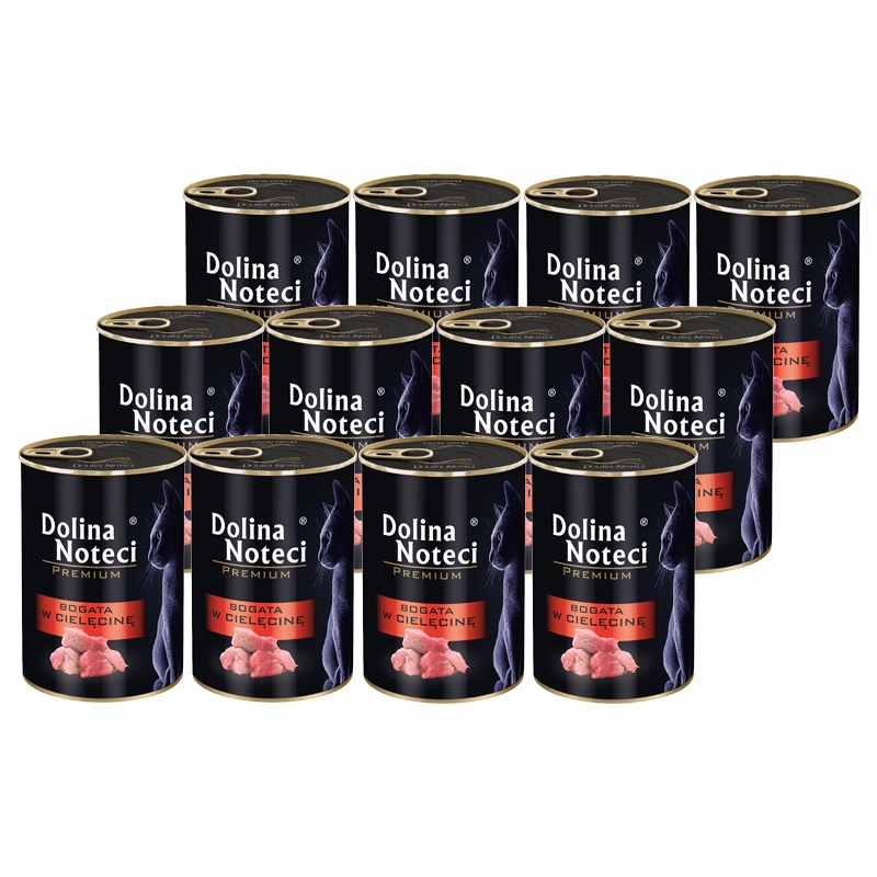 Dolina Noteci Premium Mokra karma dla kota cielęcina zestaw 12 x 400 g