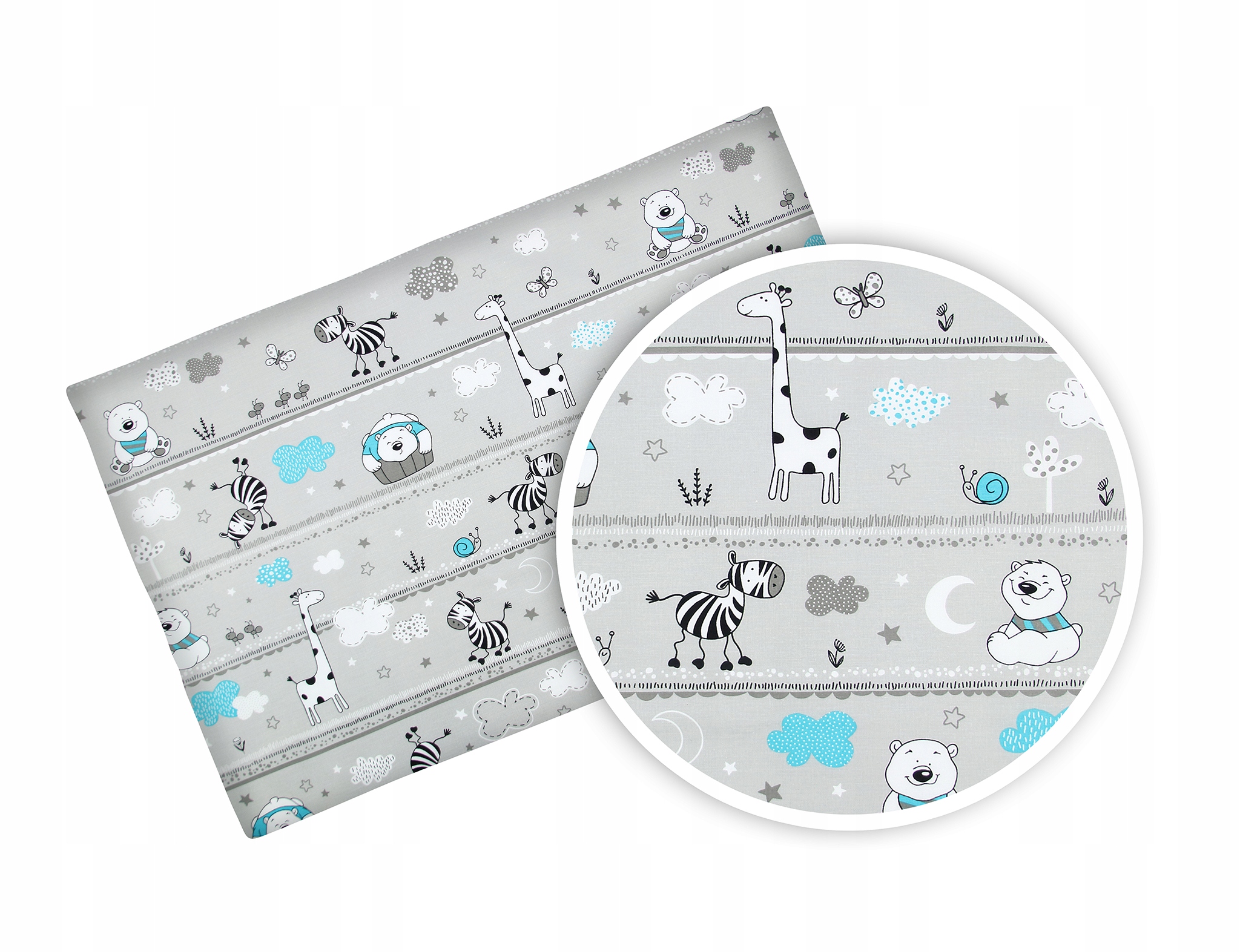 

Prześcieradło 140x70 Bawełna 70X140 Miś i Zebra