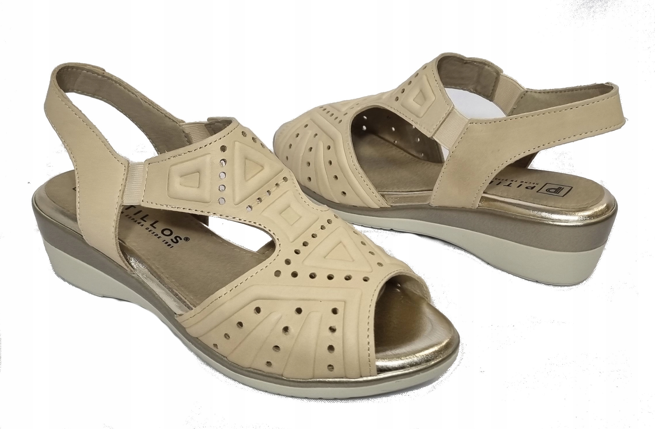 Pitillos elegantní a pohodlné sandály 1311 zlaté, velikost 38