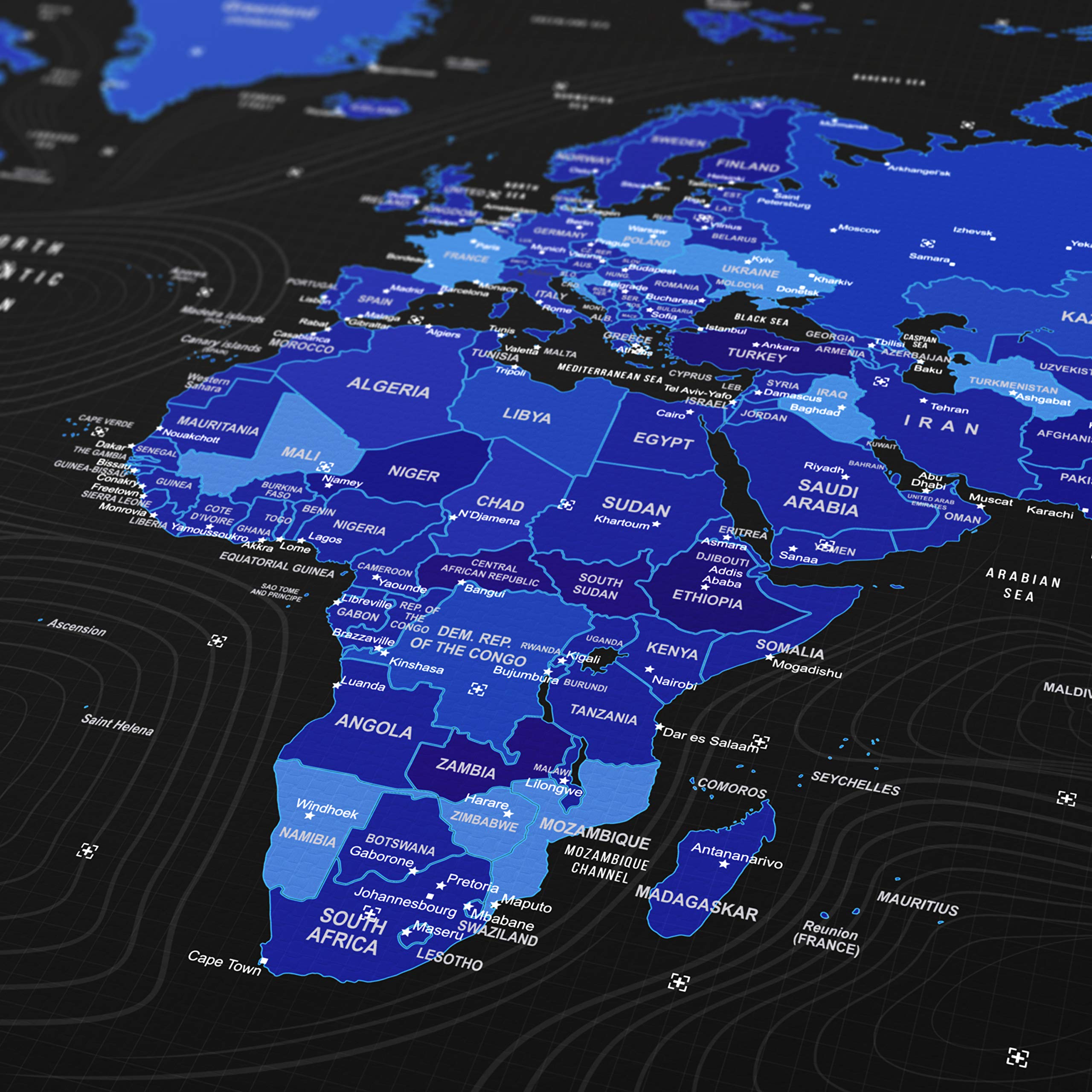 TITANWOLF XXL Podkładka Gamingowa 900x400 mm Antypoślizgowa Mapa Świata — miniatura 5