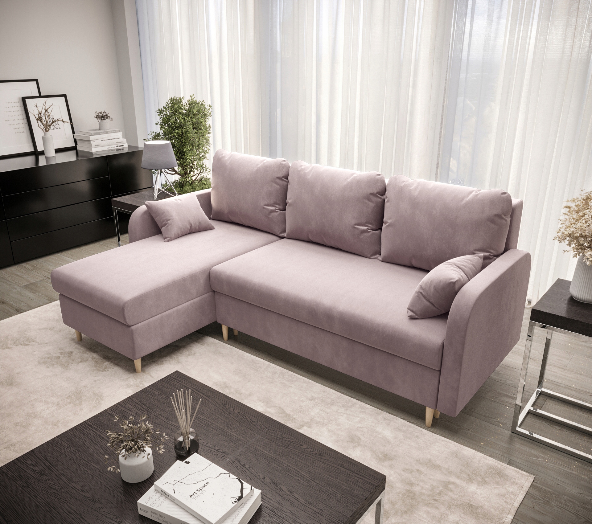 ROGÓWKA 224CM MOLI 10 AUTOMAT+SPANIE PUDROWY RÓŻ