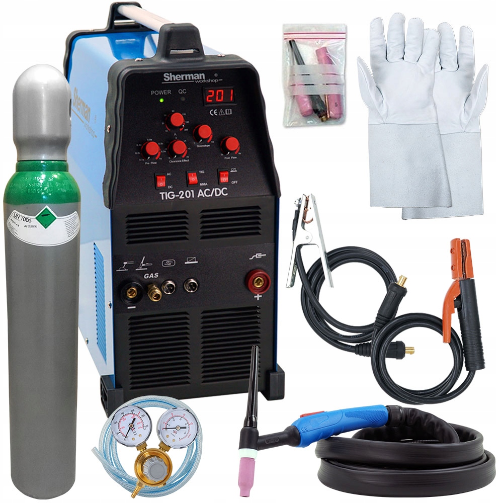 SPAWARKA inwertorowa TIG 200 AC DC MMA ALU ZESTAW