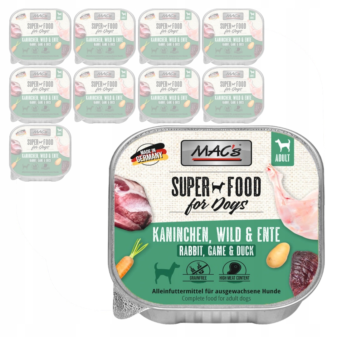 Levně MAC's Bezobilné Vlhké Krmivo pro psy 10x150 g s králíkem jelenem a kachnou